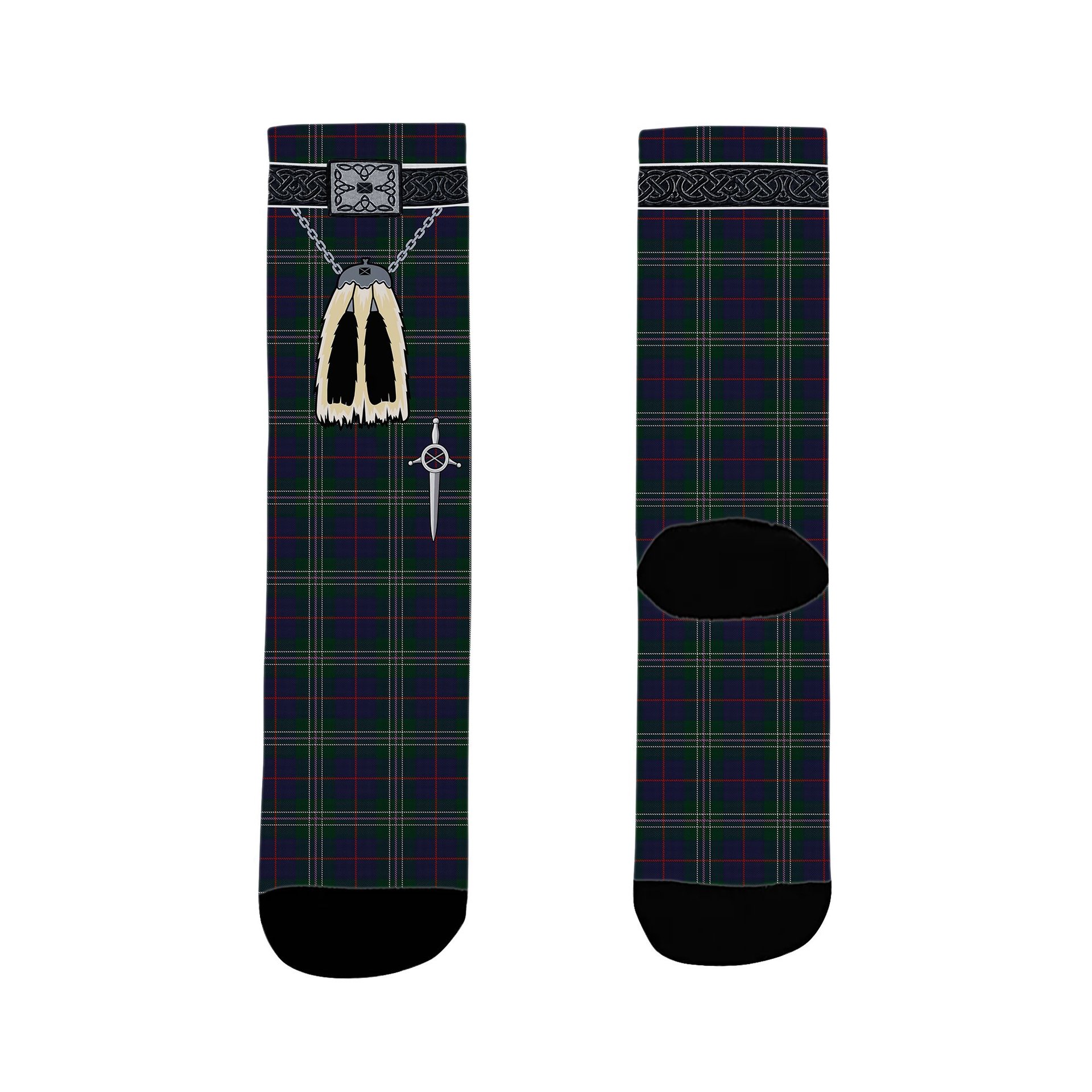 ScotsTee Shop Scottish Hardie Clan Highland Kilt Sporran Tartan Socks