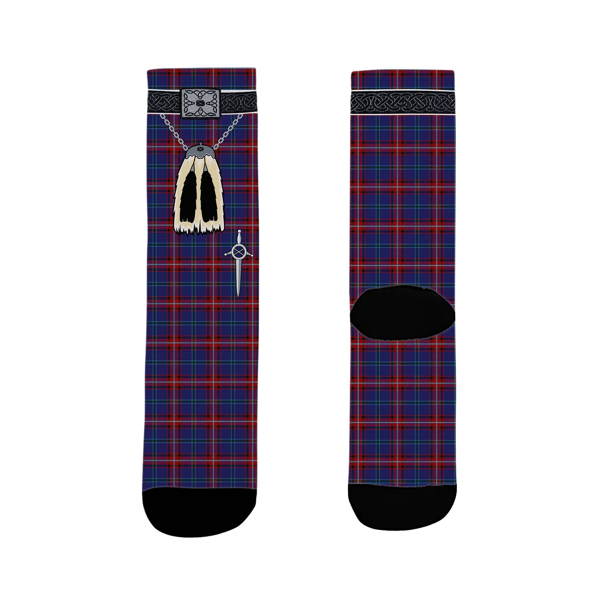 ScotsTee Shop Scottish Glenn Clan Highland Kilt Sporran Tartan Socks