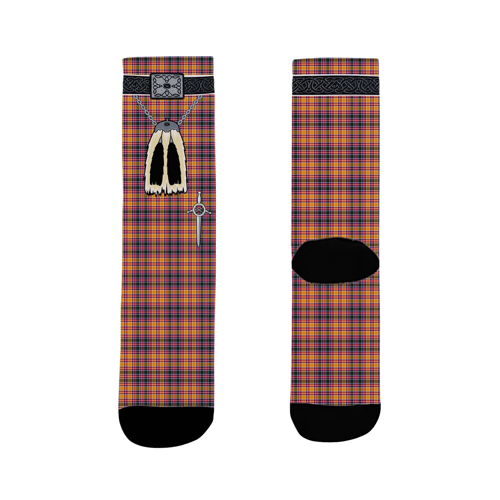 ScotsTee Shop Scottish Jacobite Clan Highland Kilt Sporran Tartan Socks