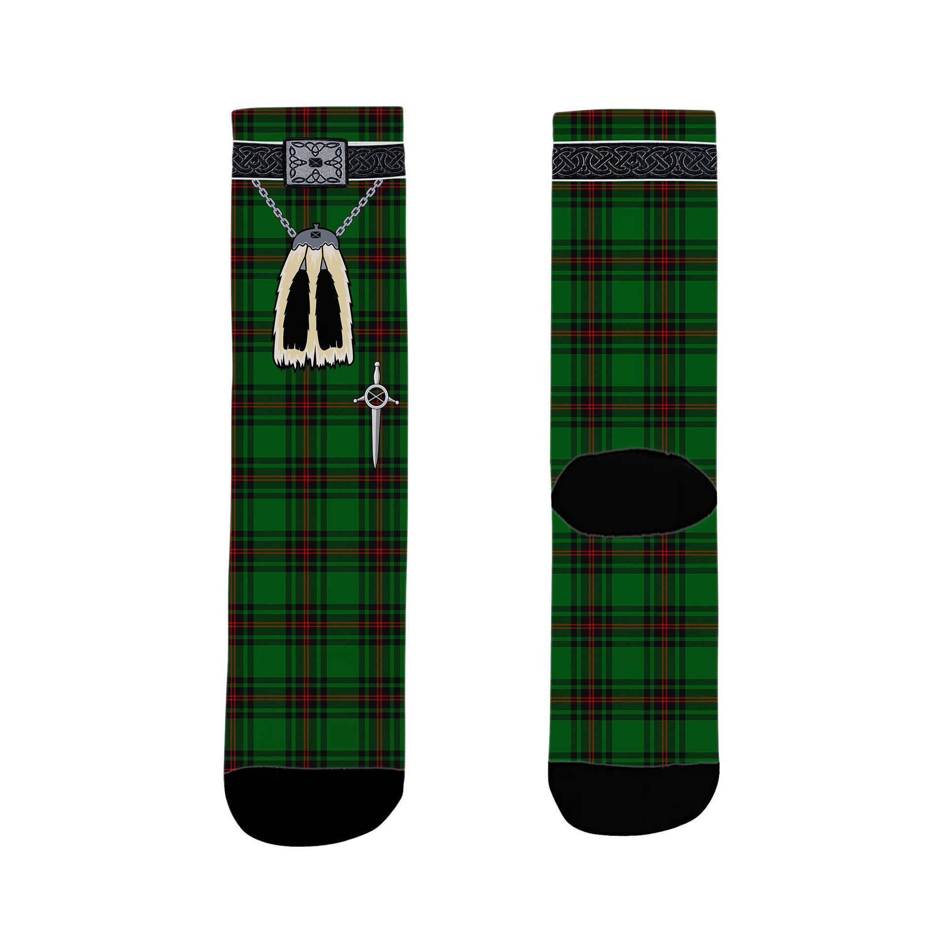 ScotsTee Shop Scottish Ged Clan Highland Kilt Sporran Tartan Socks