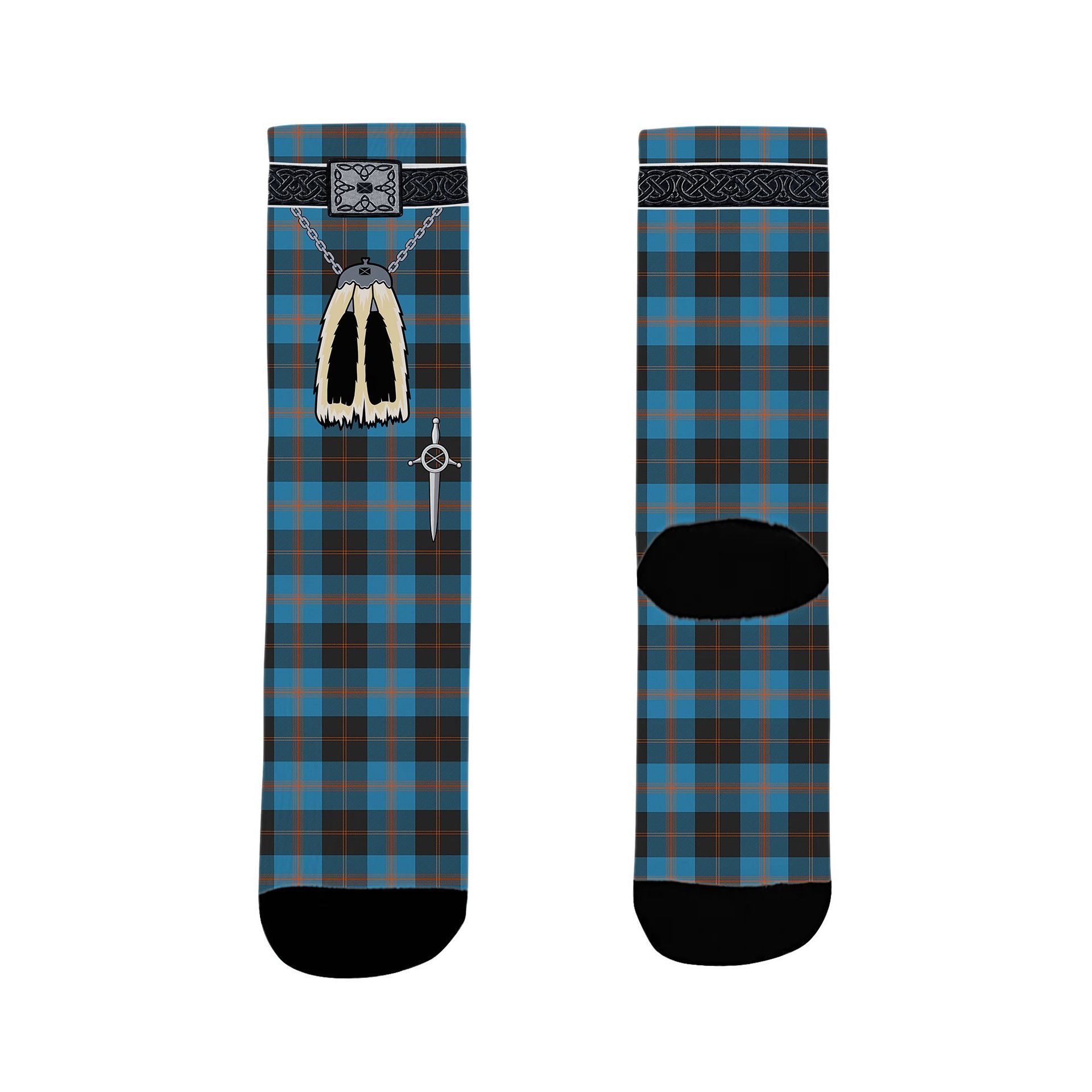 ScotsTee Shop Scottish Horsburgh Clan Highland Kilt Sporran Tartan Socks