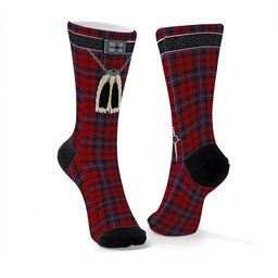 ScotsTee Shop Scottish Kelly of Sleat Red Clan Highland Kilt Sporran Tartan Socks