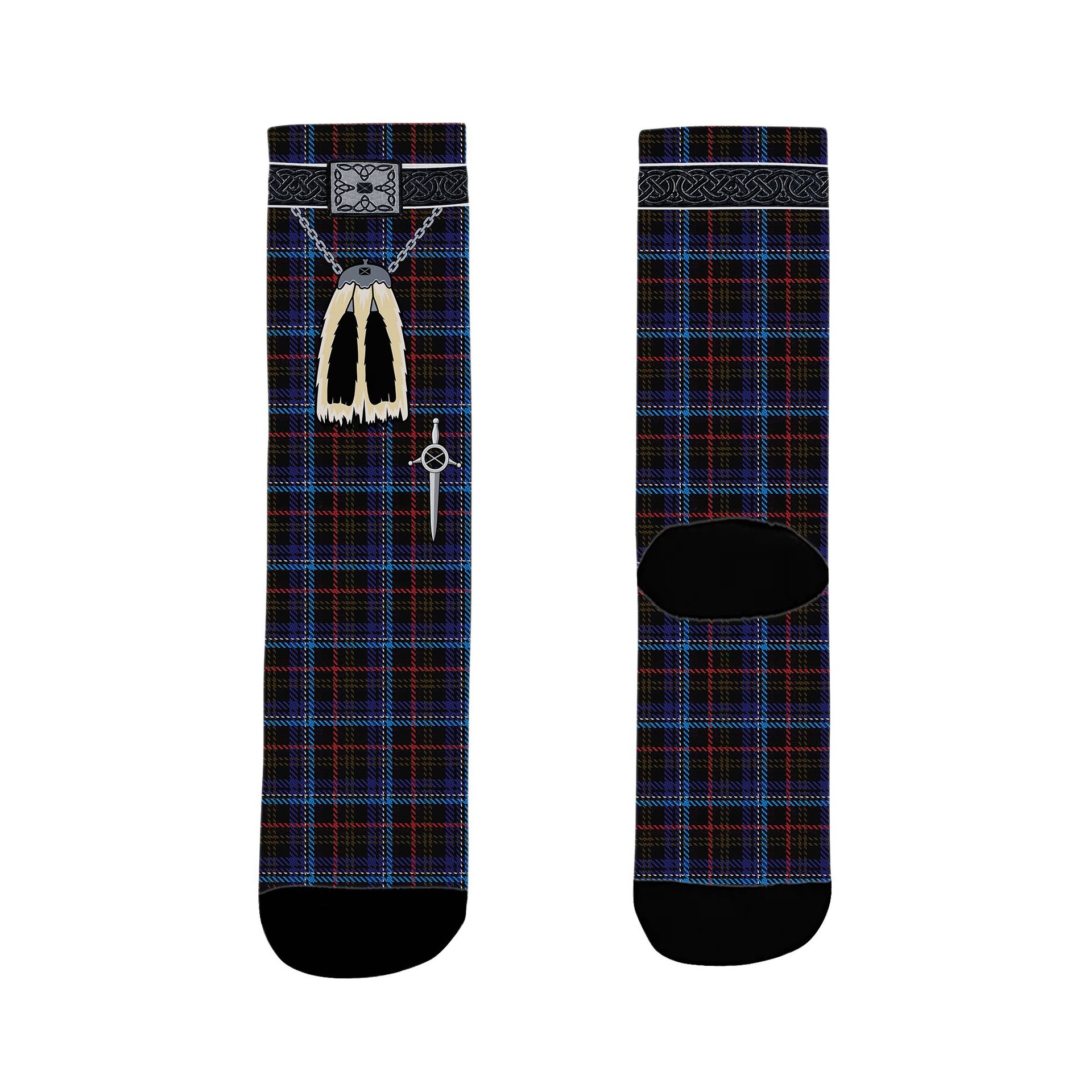 ScotsTee Shop Scottish Kennedy Irish Clan Highland Kilt Sporran Tartan Socks