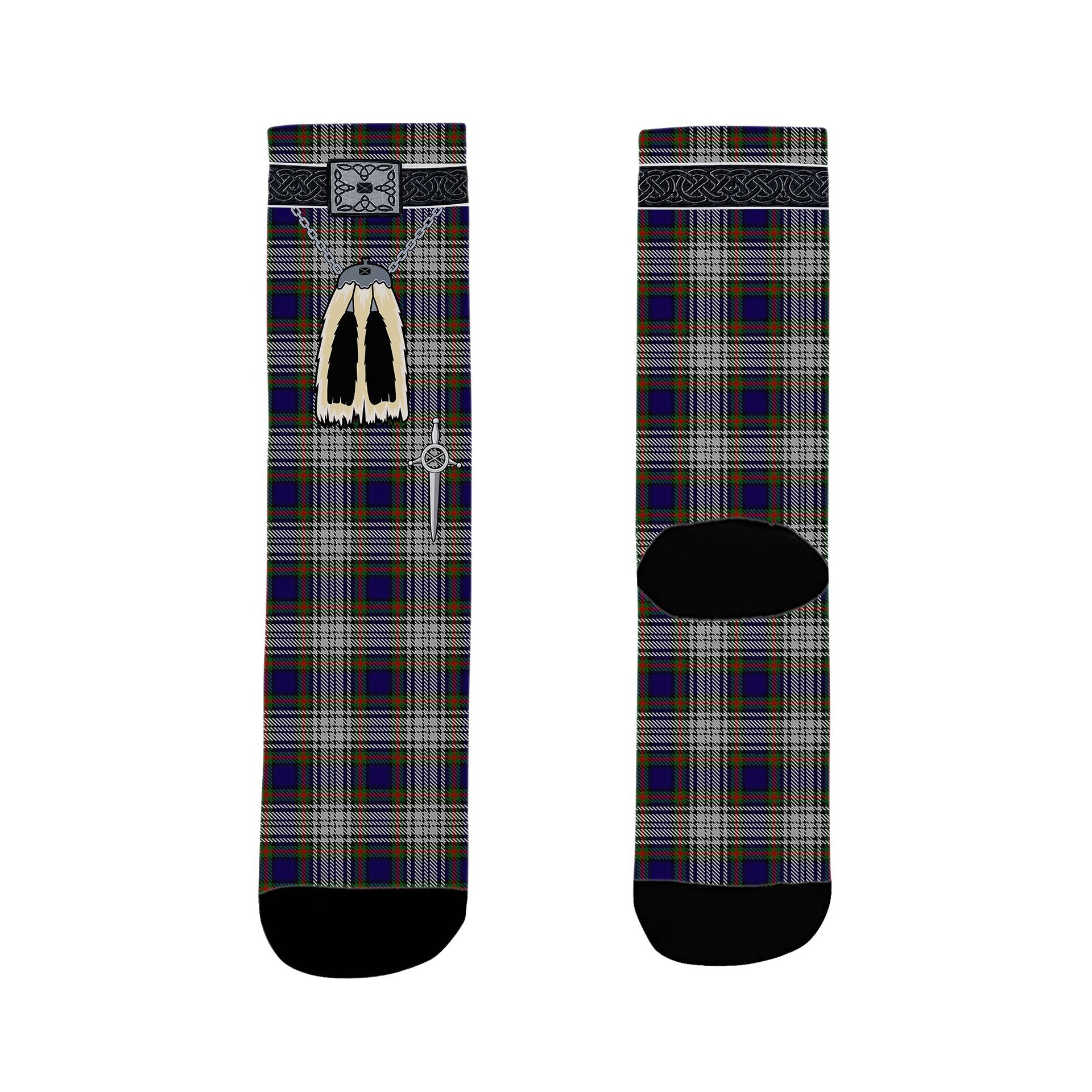 ScotsTee Shop Scottish Highfield Dress Clan Highland Kilt Sporran Tartan Socks