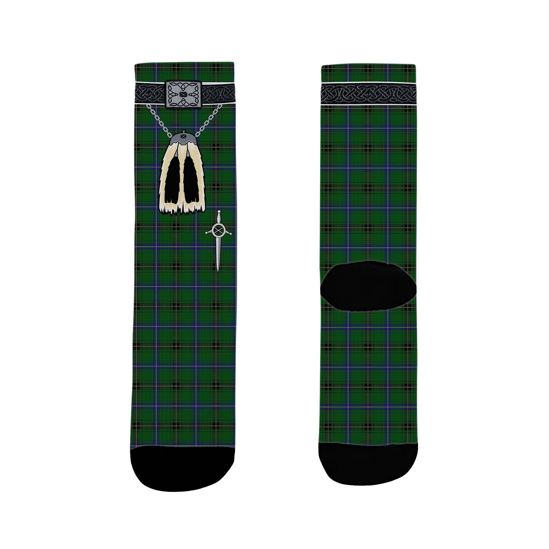 ScotsTee Shop Scottish Henderson MacKendrick Clan Highland Kilt Sporran Tartan Socks