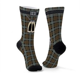 ScotsTee Shop Scottish Graham of Menteith Weathered Clan Highland Kilt Sporran Tartan Socks