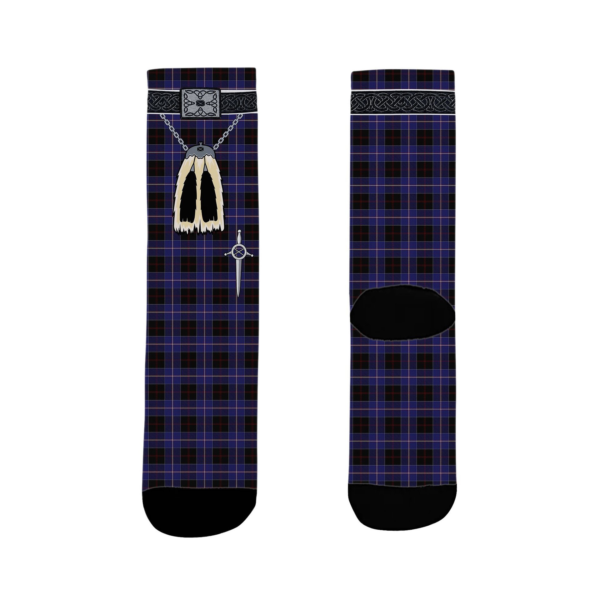 ScotsTee Shop Scottish Dunlop Clan Highland Kilt Sporran Tartan Socks