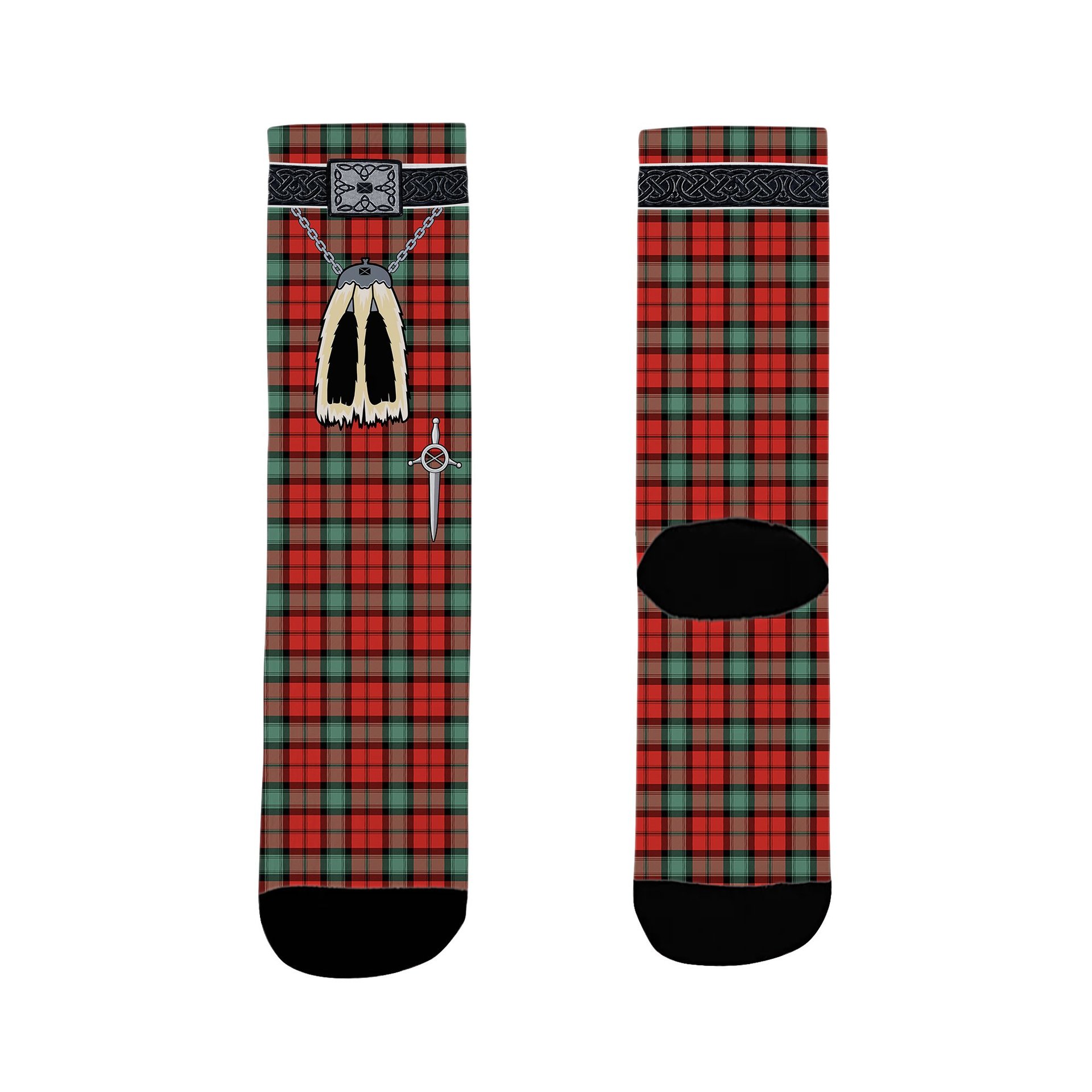 ScotsTee Shop Scottish Kerr Ancient Clan Highland Kilt Sporran Tartan Socks