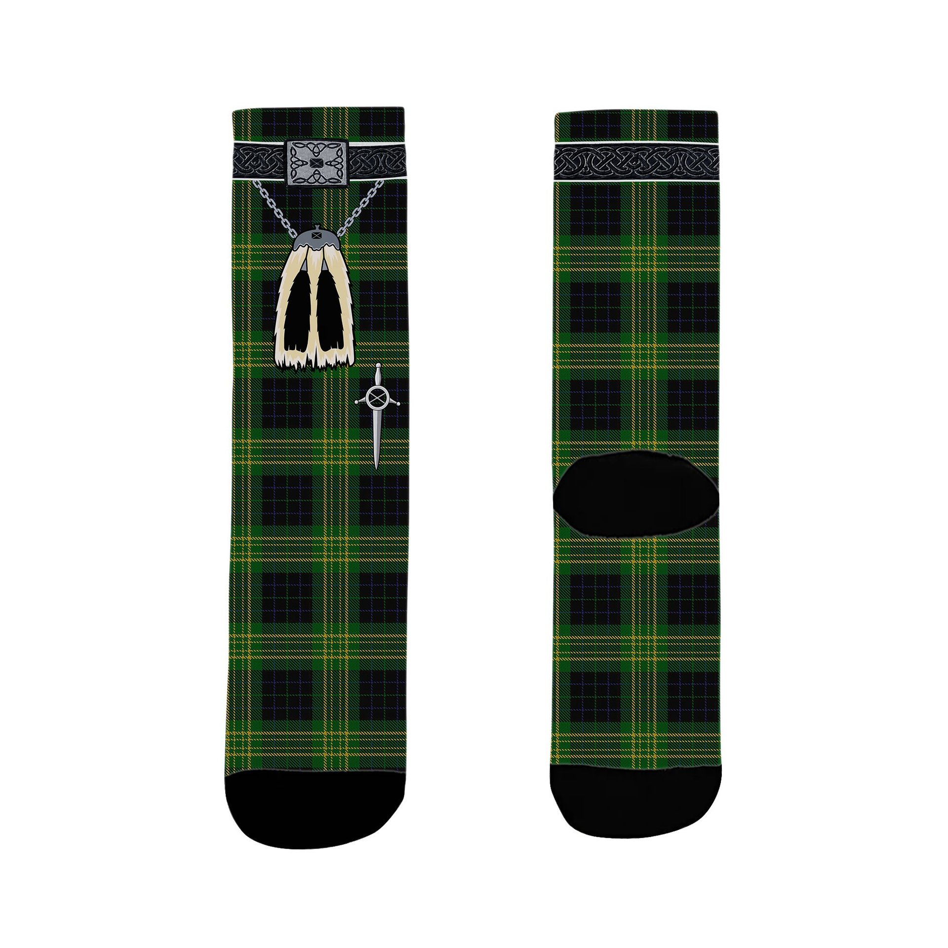 ScotsTee Shop Scottish Fitzpatrick Hunting Clan Highland Kilt Sporran Tartan Socks