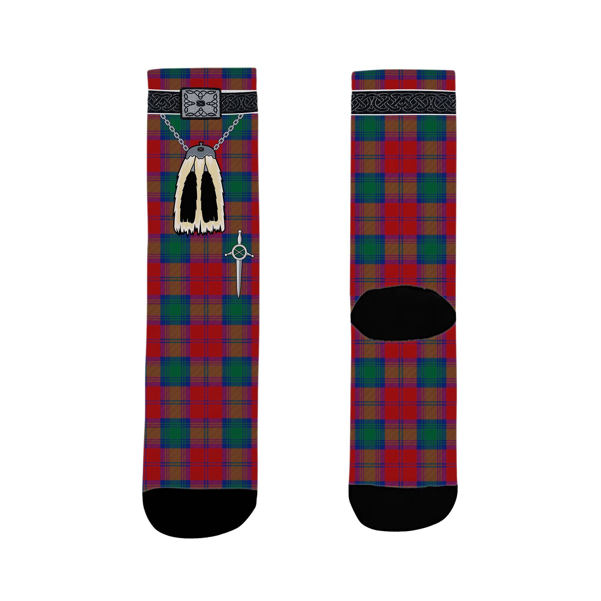 ScotsTee Shop Scottish Fotheringham Clan Highland Kilt Sporran Tartan Socks