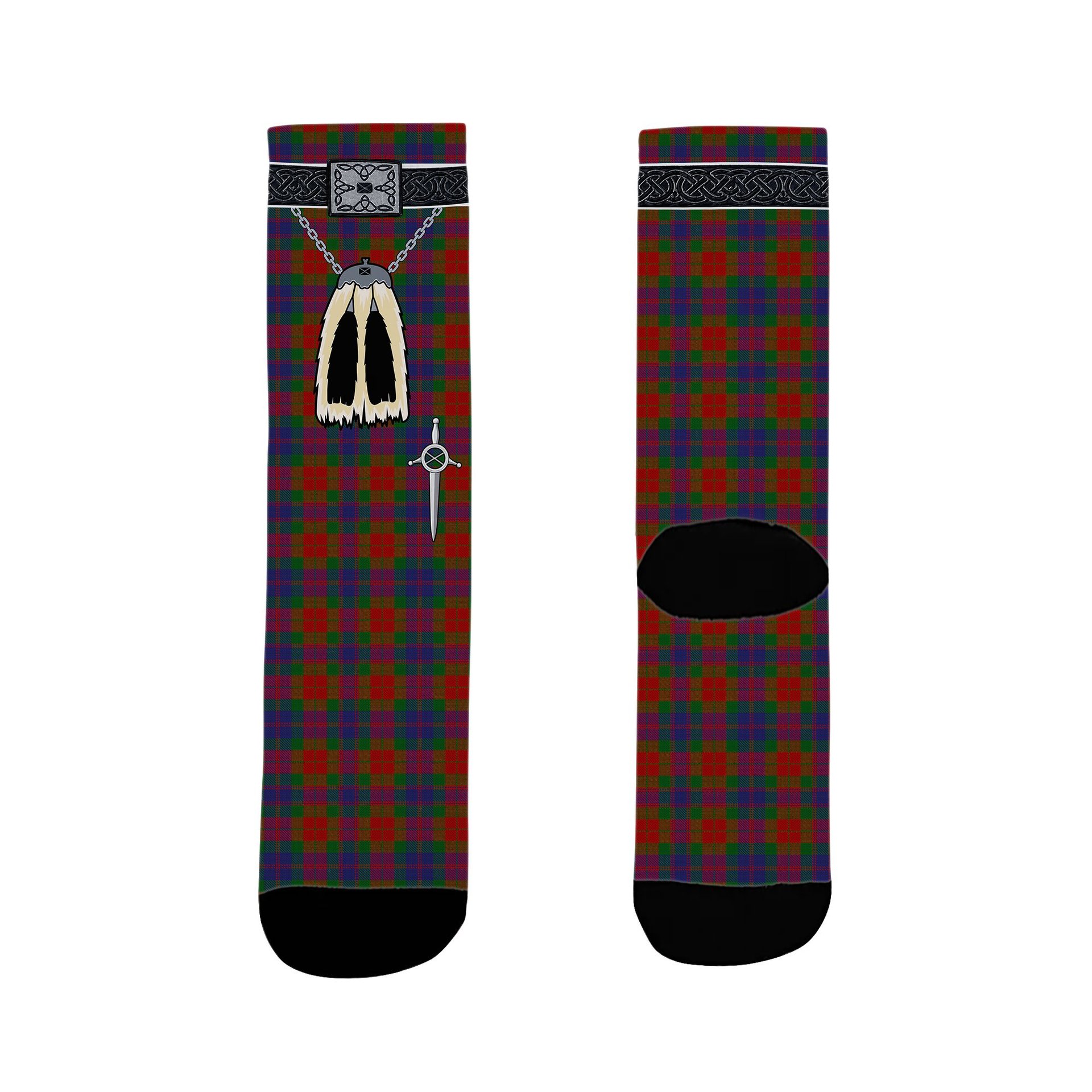 ScotsTee Shop Scottish Fraser 1800 Clan Highland Kilt Sporran Tartan Socks