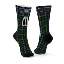 ScotsTee Shop Scottish Farquharson Modern Clan Highland Kilt Sporran Tartan Socks