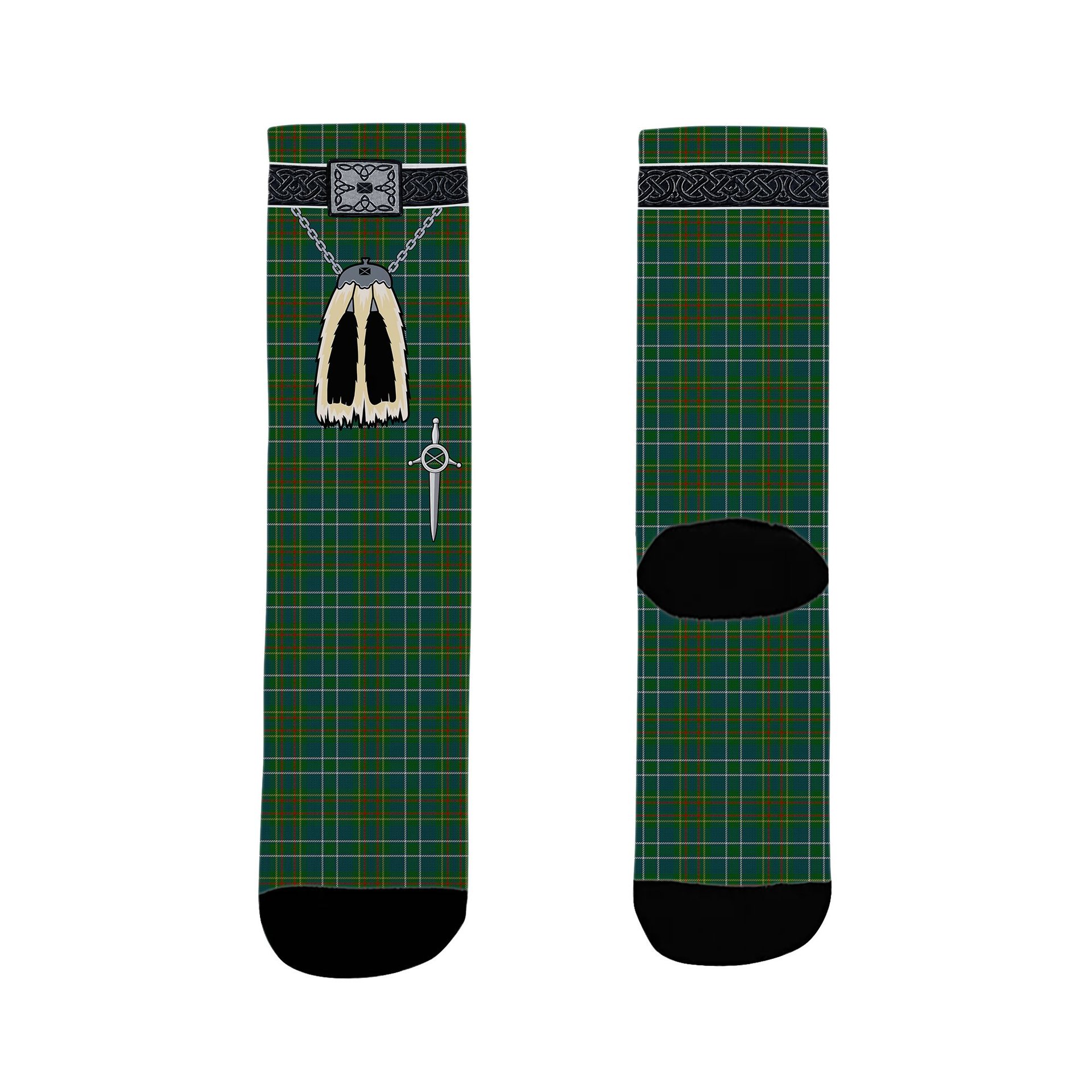 ScotsTee Shop Scottish Harkness Hunting Clan Highland Kilt Sporran Tartan Socks