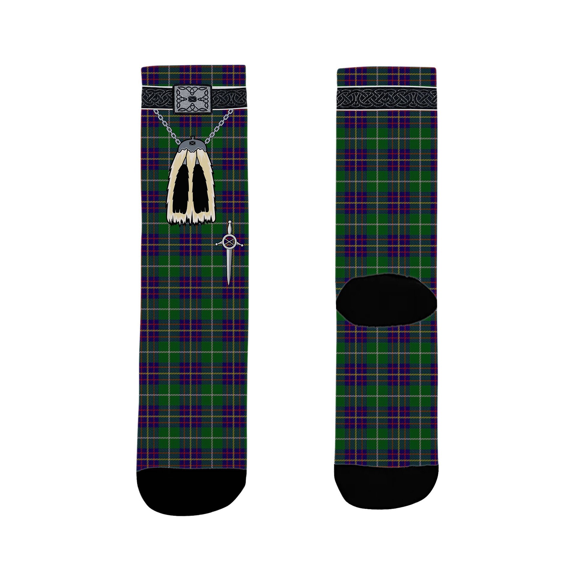 ScotsTee Shop Scottish Inglis Clan Highland Kilt Sporran Tartan Socks