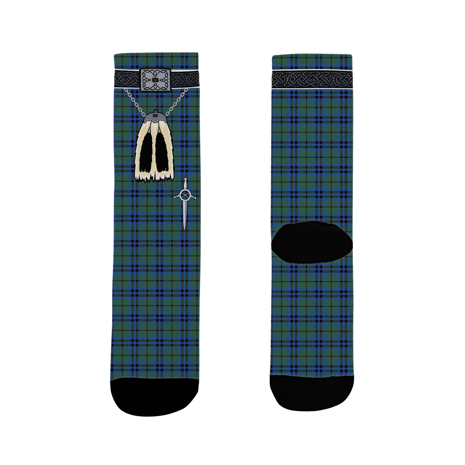 ScotsTee Shop Scottish Falconer Clan Highland Kilt Sporran Tartan Socks