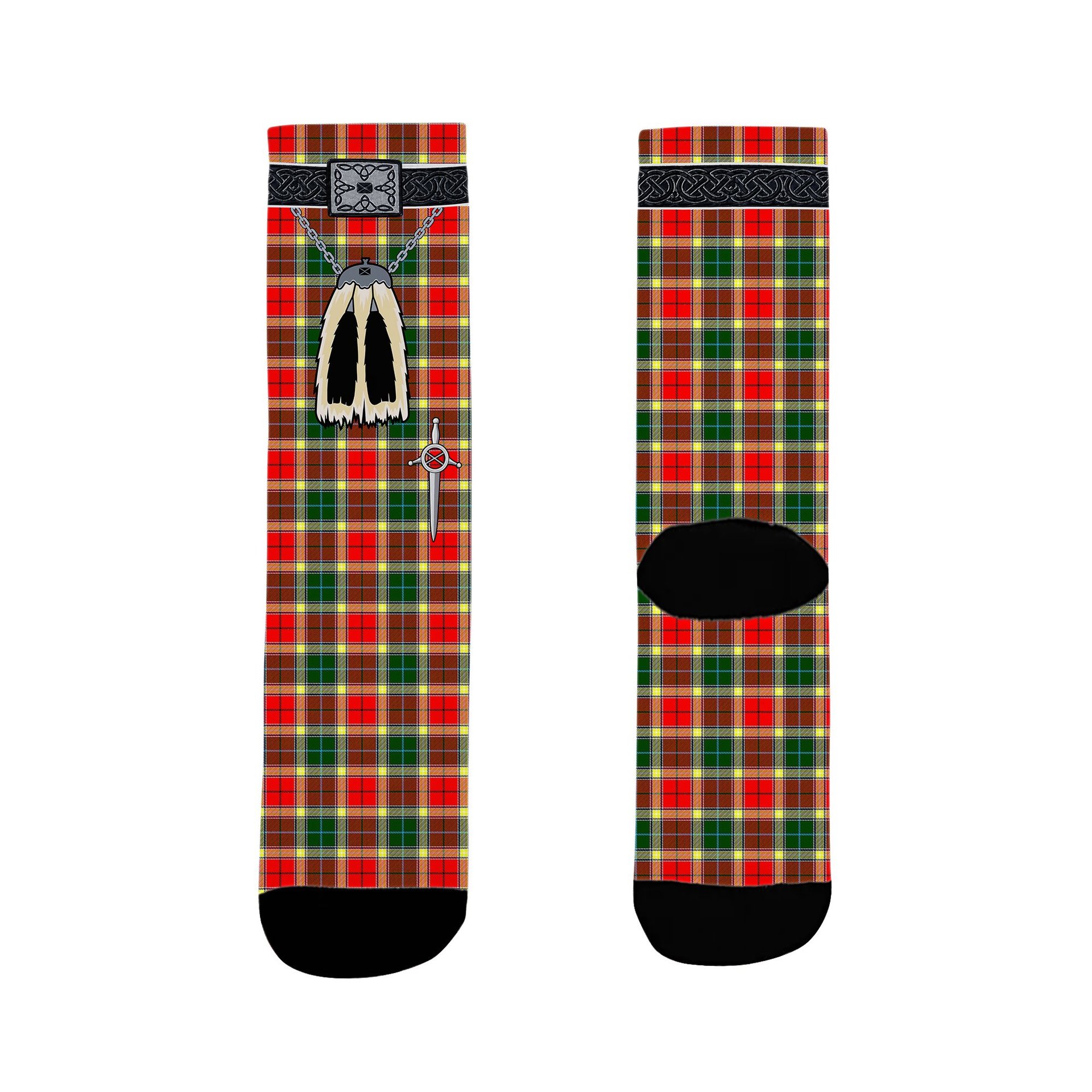 ScotsTee Shop Scottish Gibson Clan Highland Kilt Sporran Tartan Socks