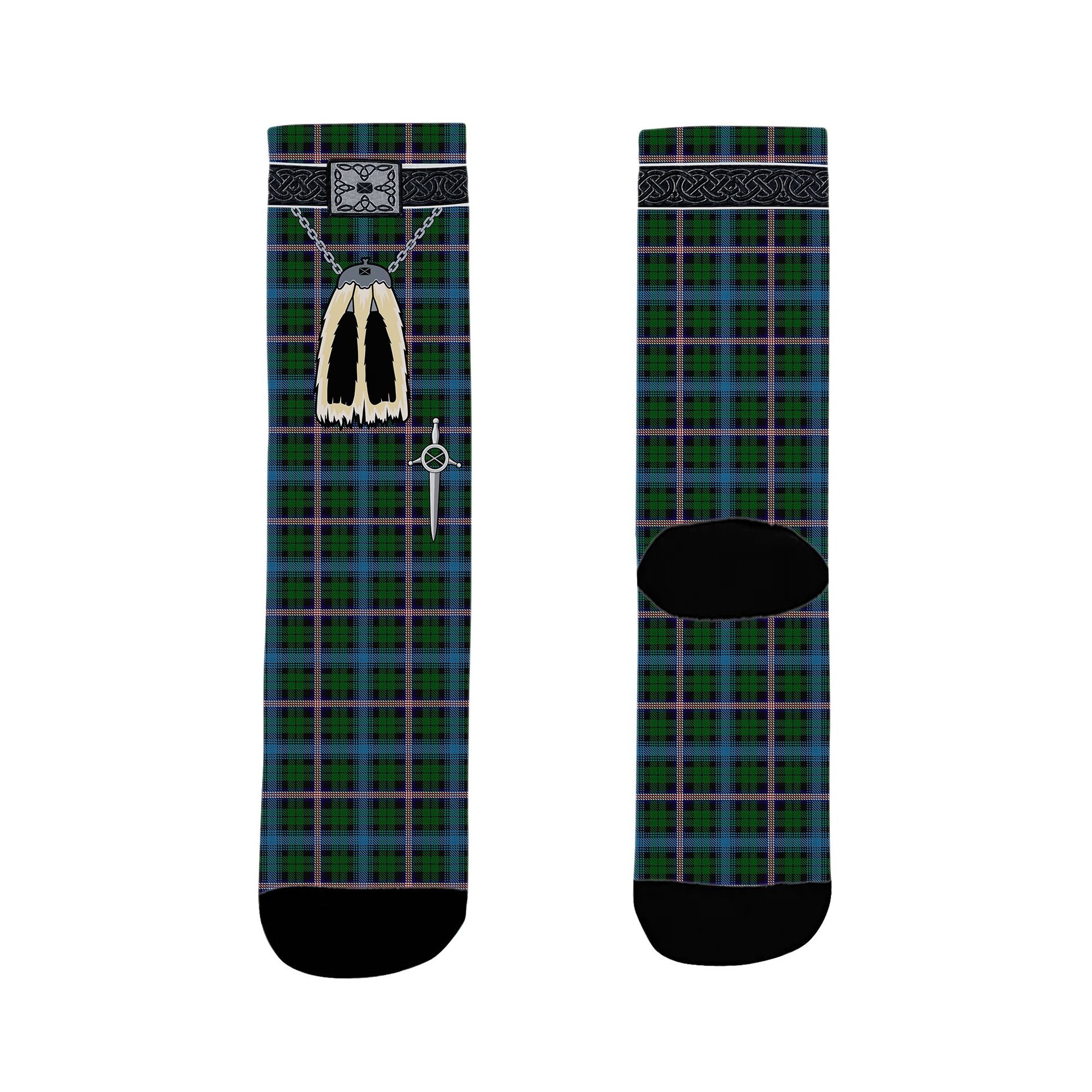 ScotsTee Shop Scottish Gemmell Clan Highland Kilt Sporran Tartan Socks