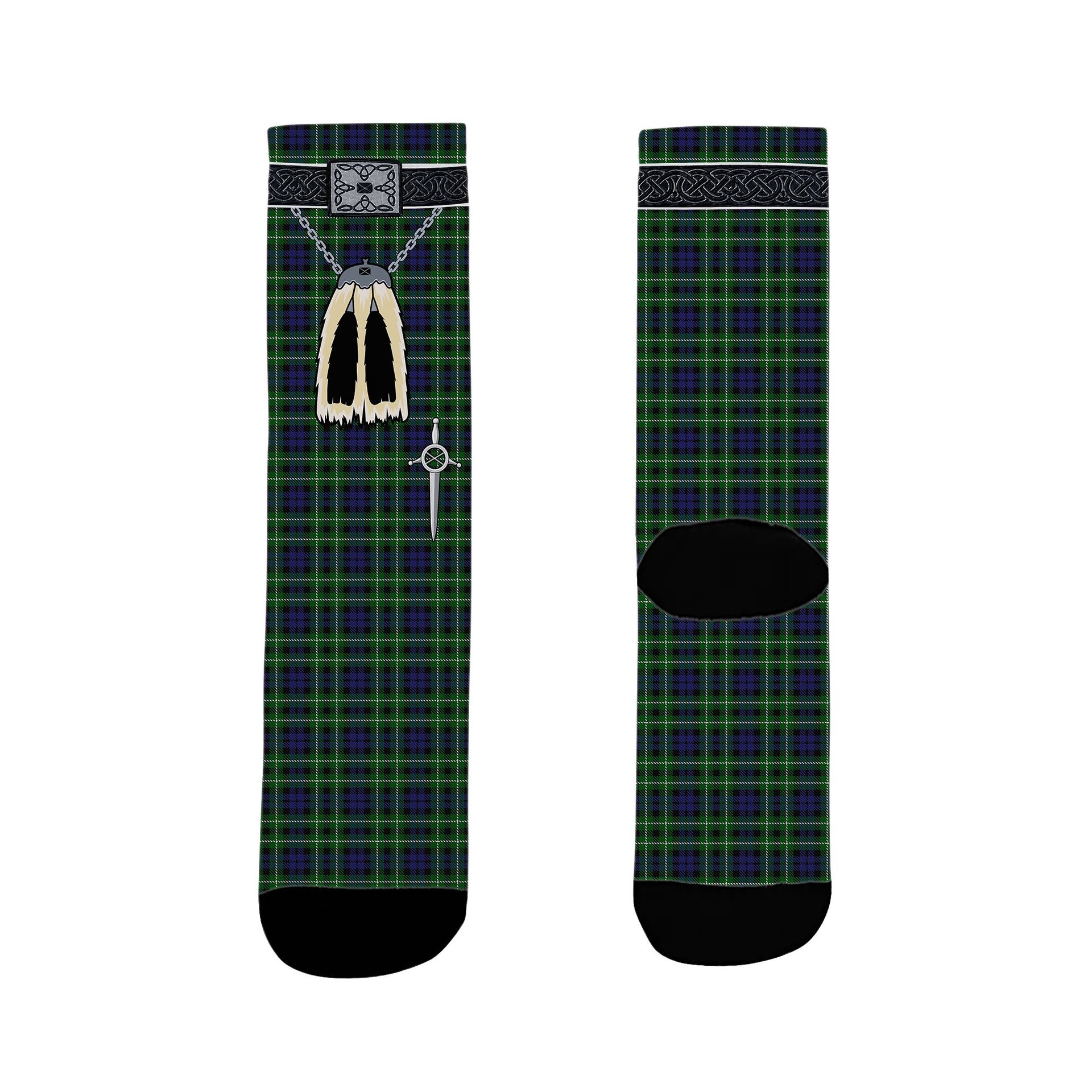 ScotsTee Shop Scottish Graham of Montrose Clan Highland Kilt Sporran Tartan Socks