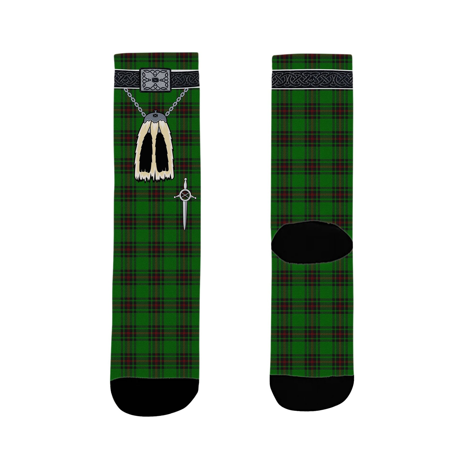 ScotsTee Shop Scottish Halkerston Clan Highland Kilt Sporran Tartan Socks