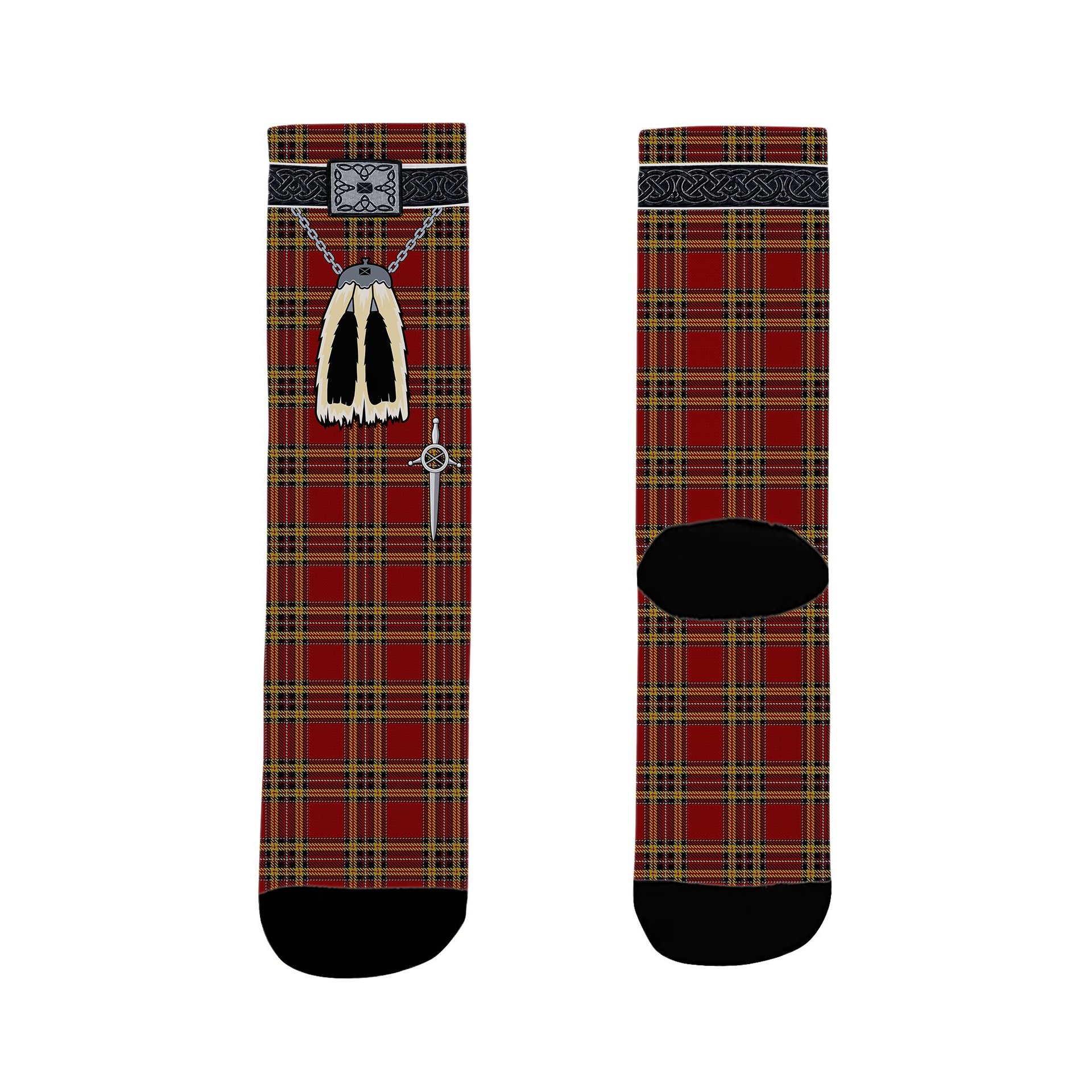 ScotsTee Shop Scottish Glennie Clan Highland Kilt Sporran Tartan Socks