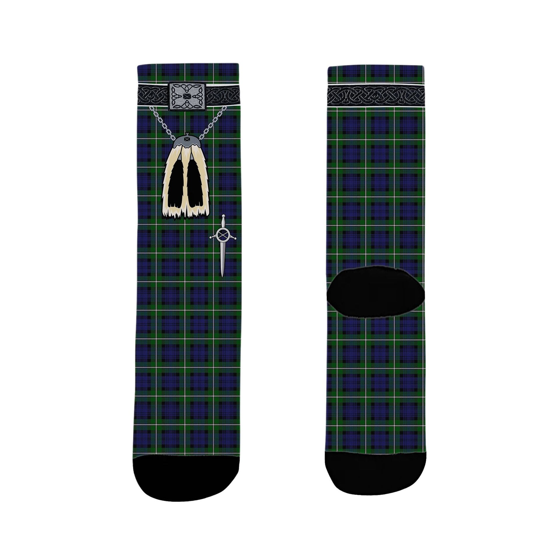 ScotsTee Shop Scottish Forbes Clan Highland Kilt Sporran Tartan Socks