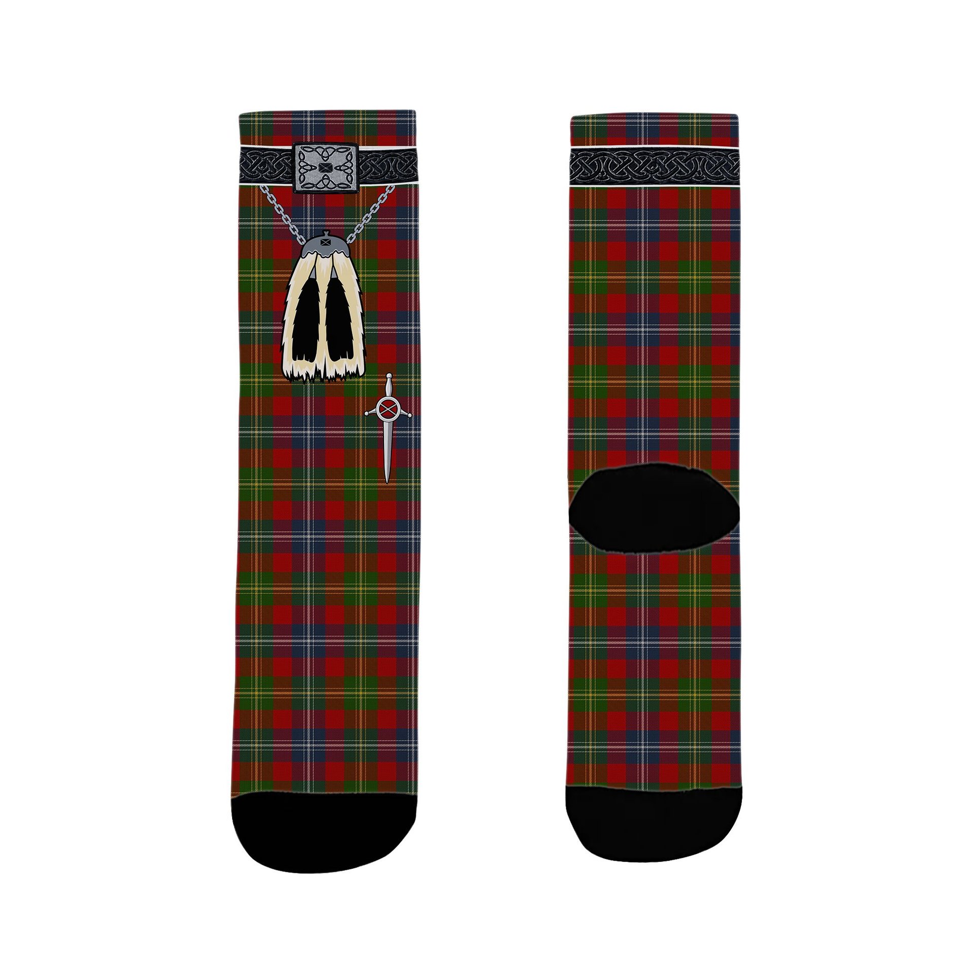 ScotsTee Shop Scottish Forrester Clan Highland Kilt Sporran Tartan Socks