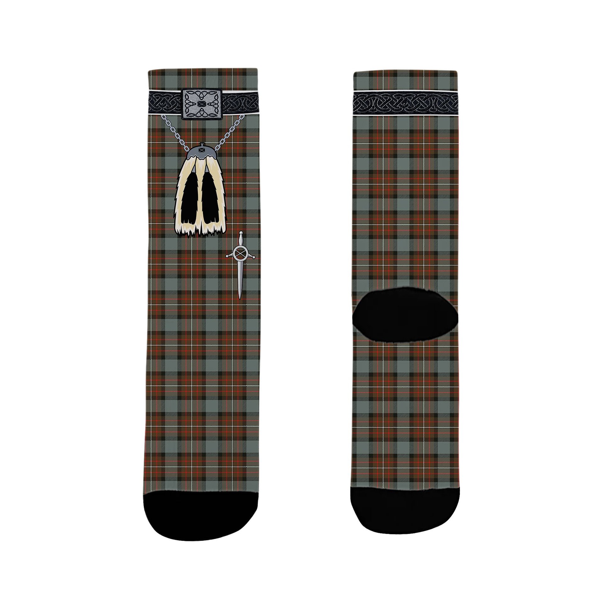 ScotsTee Shop Scottish Fergusson Weathered Clan Highland Kilt Sporran Tartan Socks