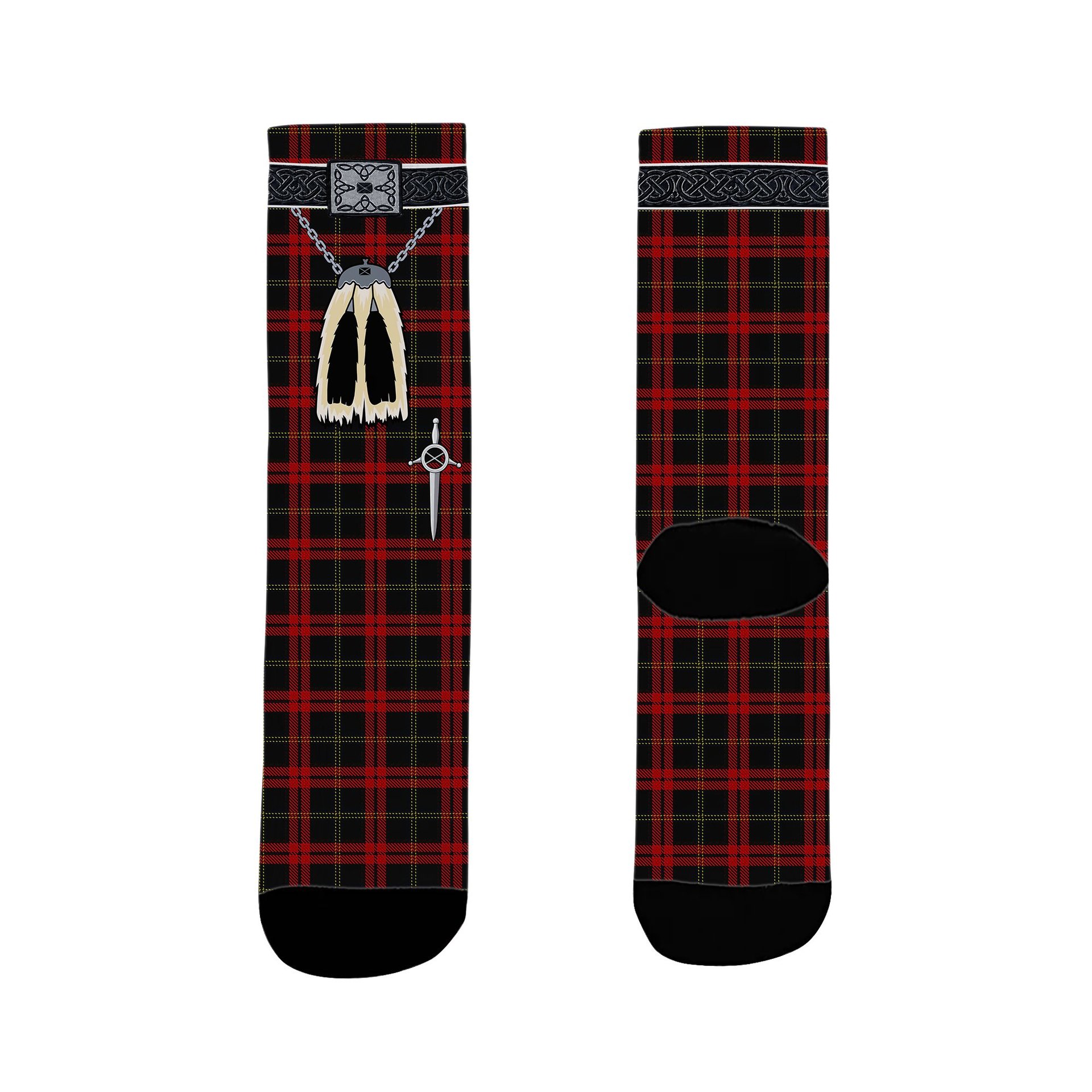 ScotsTee Shop Scottish Harvie Clan Highland Kilt Sporran Tartan Socks