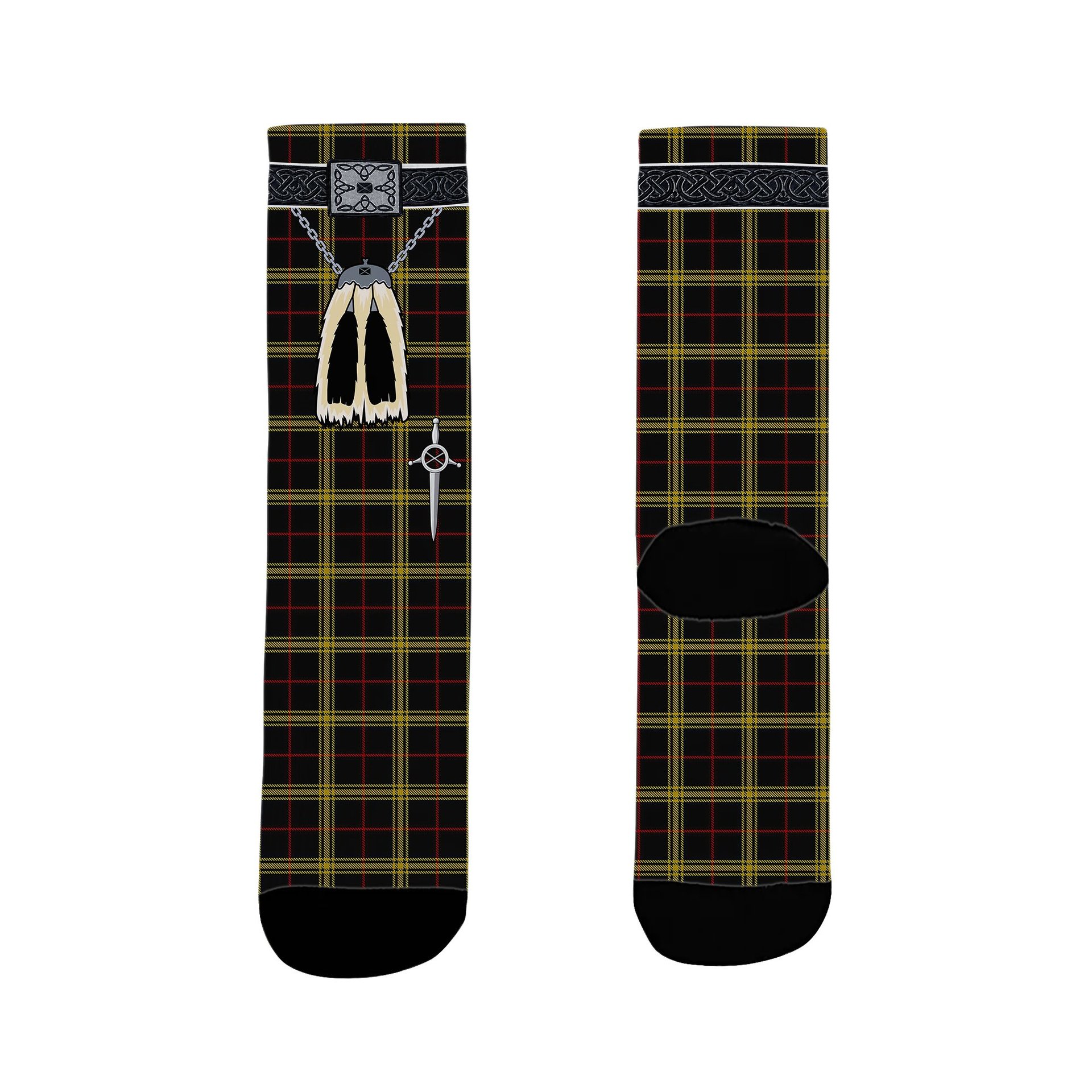 ScotsTee Shop Scottish Gwynn Clan Highland Kilt Sporran Tartan Socks