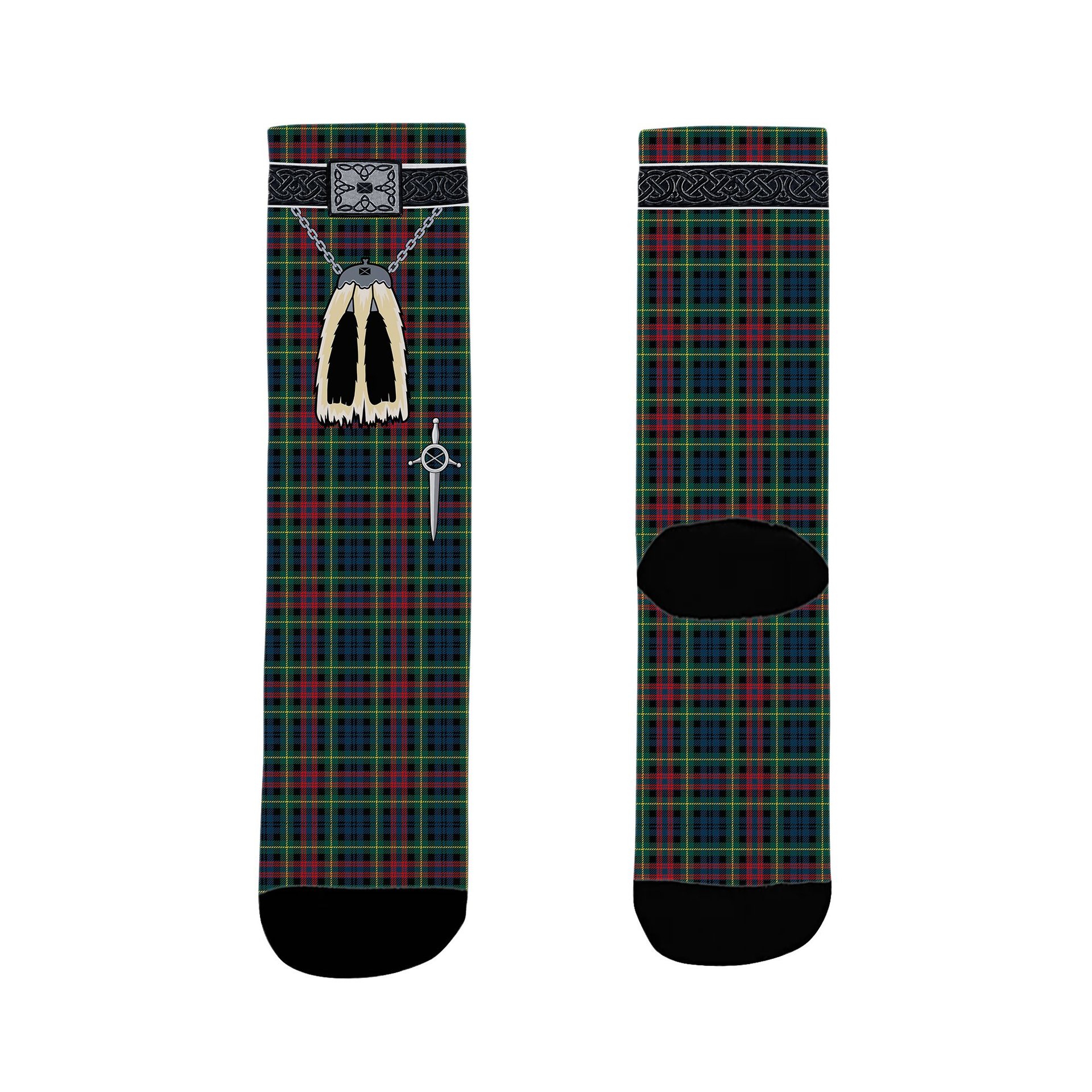 ScotsTee Shop Scottish Keith District Modern Clan Highland Kilt Sporran Tartan Socks
