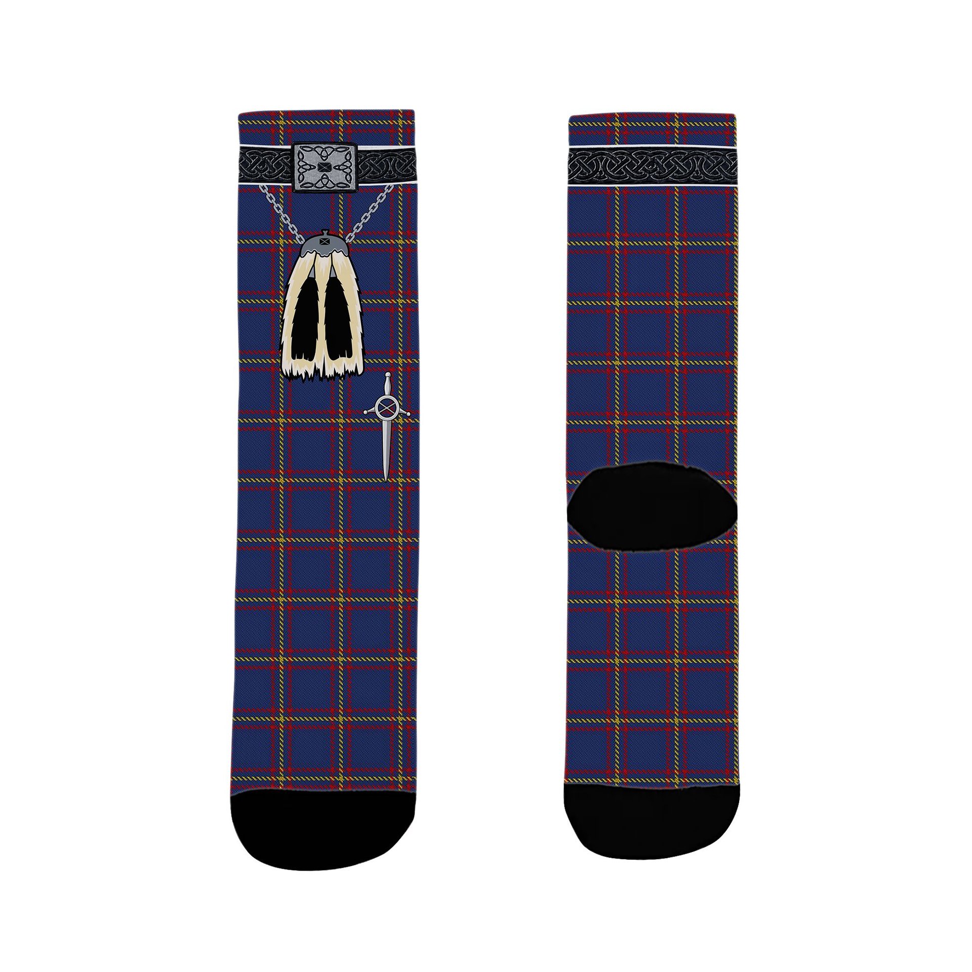 ScotsTee Shop Scottish MacLaine of Lochbuie Clan Highland Kilt Sporran Tartan Socks