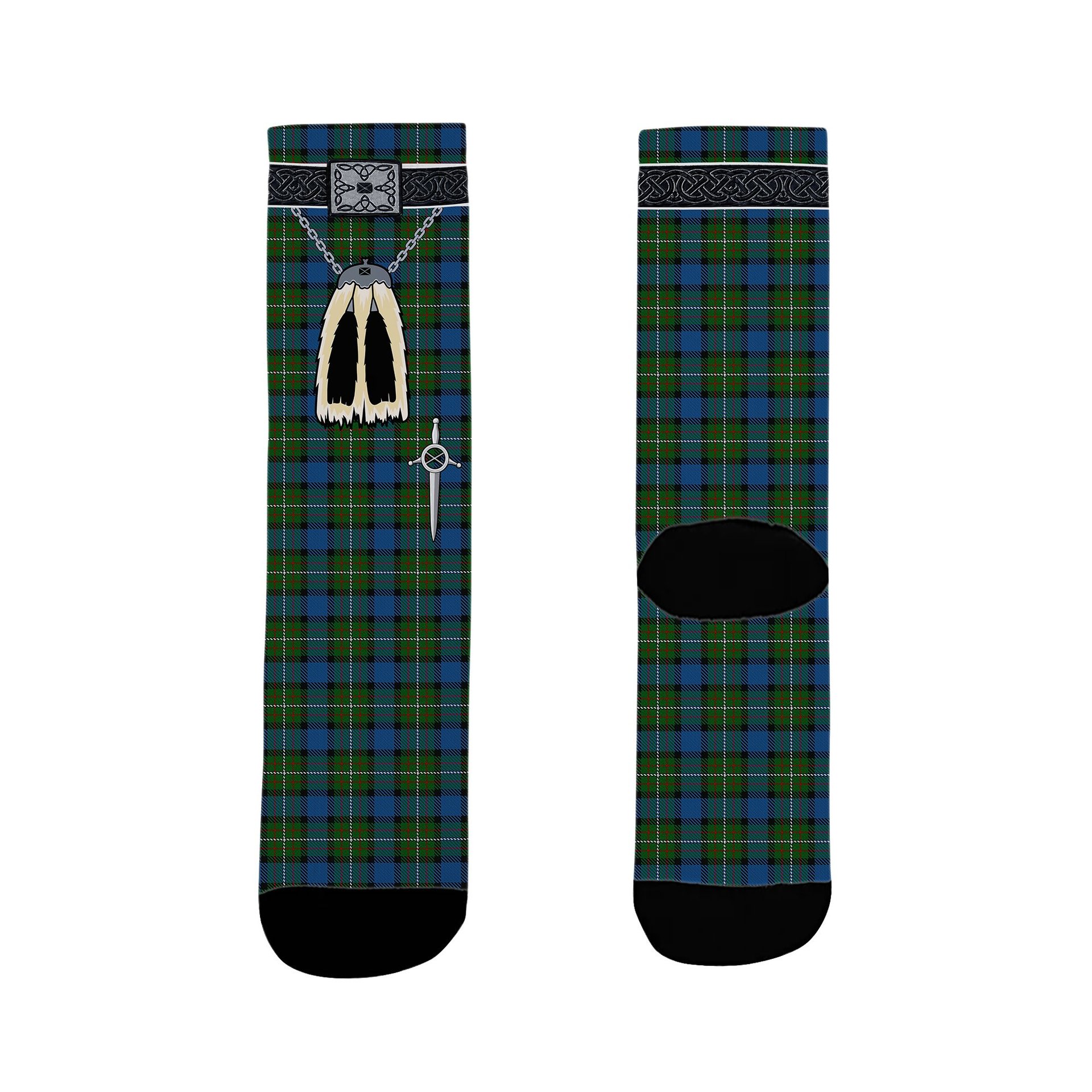 ScotsTee Shop Scottish Ferguson of Atholl Clan Highland Kilt Sporran Tartan Socks