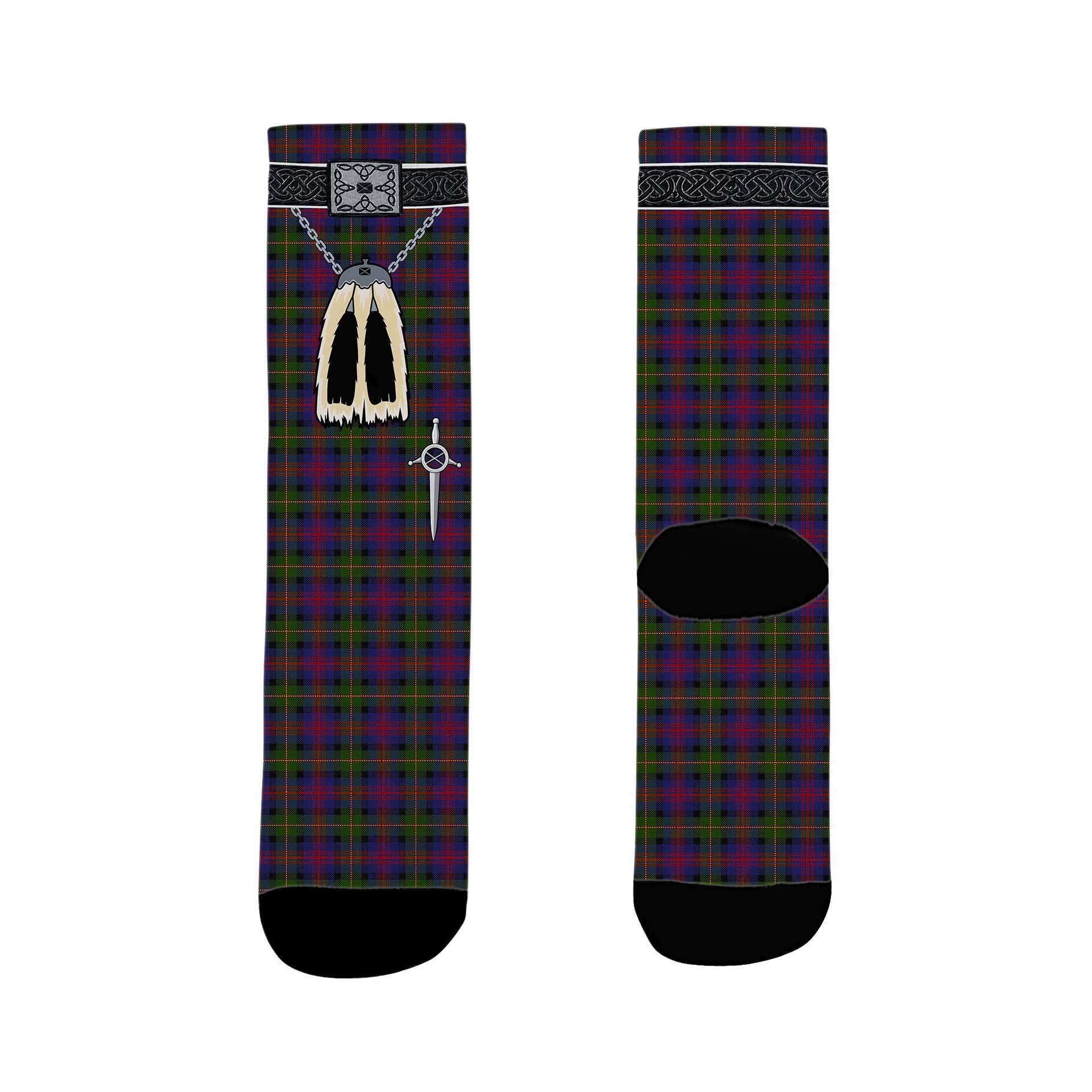ScotsTee Shop Scottish MacLennan Clan Highland Kilt Sporran Tartan Socks