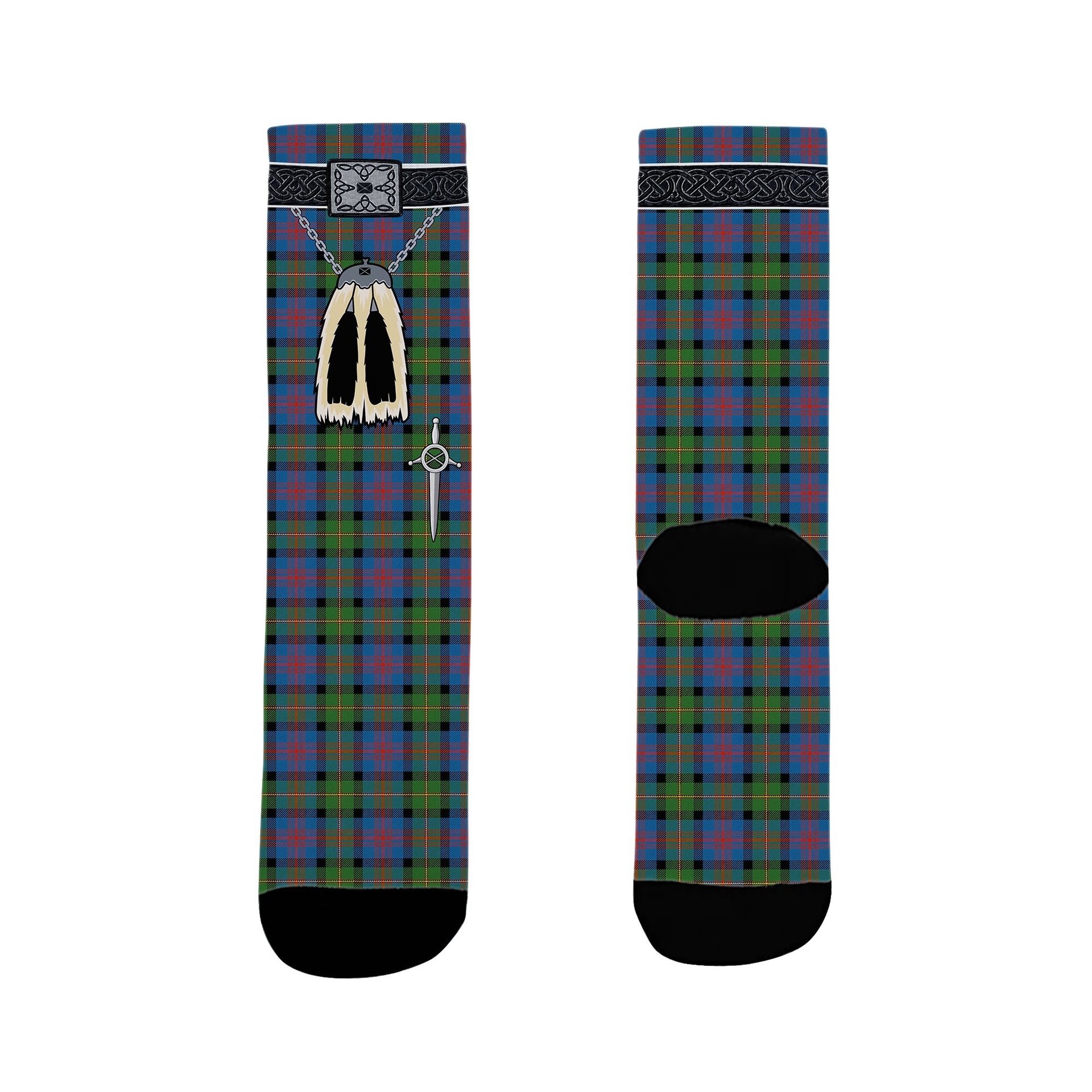 ScotsTee Shop Scottish MacLennan Ancient Clan Highland Kilt Sporran Tartan Socks