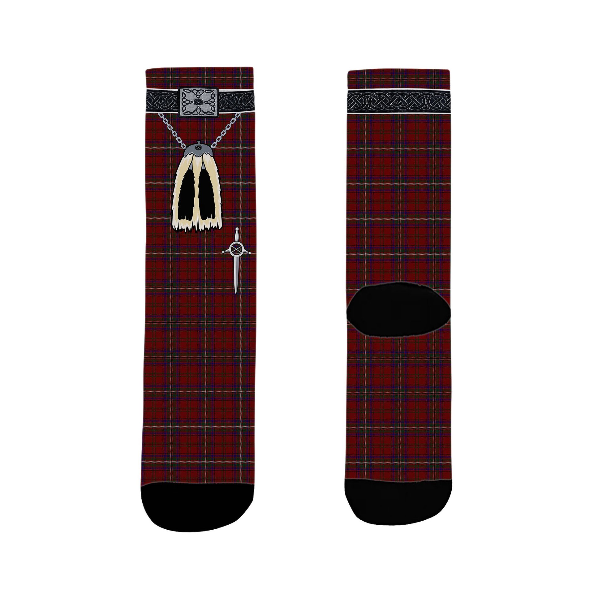 ScotsTee Shop Scottish MacClure Clan Highland Kilt Sporran Tartan Socks
