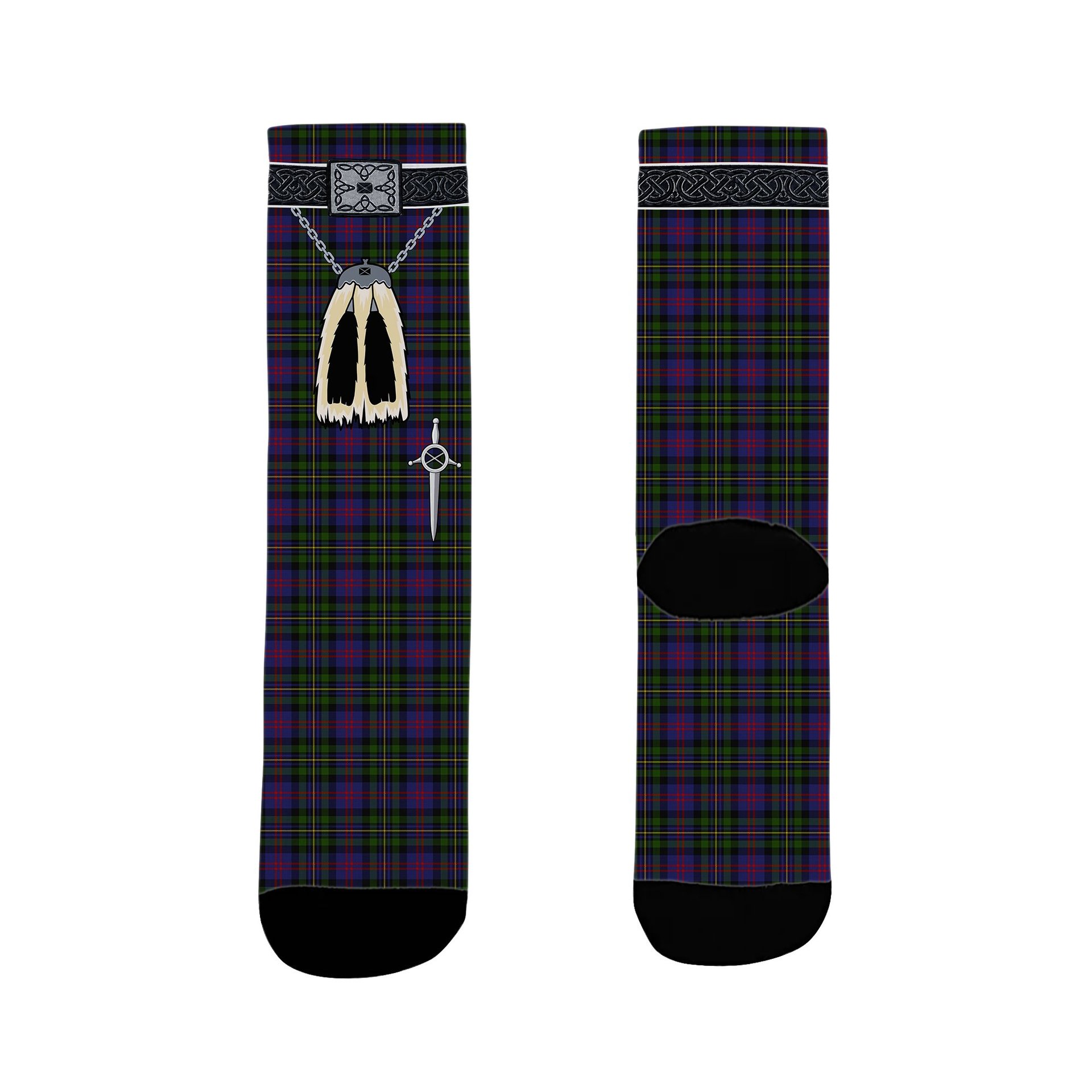 ScotsTee Shop Scottish MacCallum of Berwick Clan Highland Kilt Sporran Tartan Socks