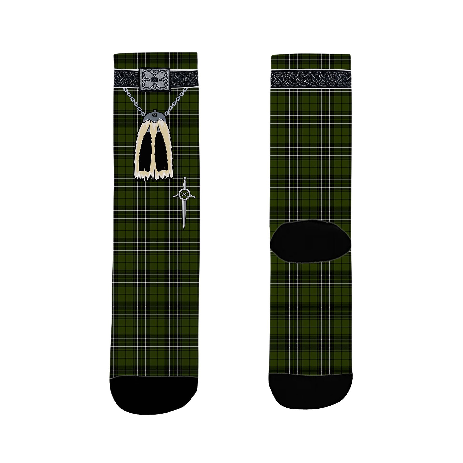 ScotsTee Shop Scottish MacLean Hunting Clan Highland Kilt Sporran Tartan Socks
