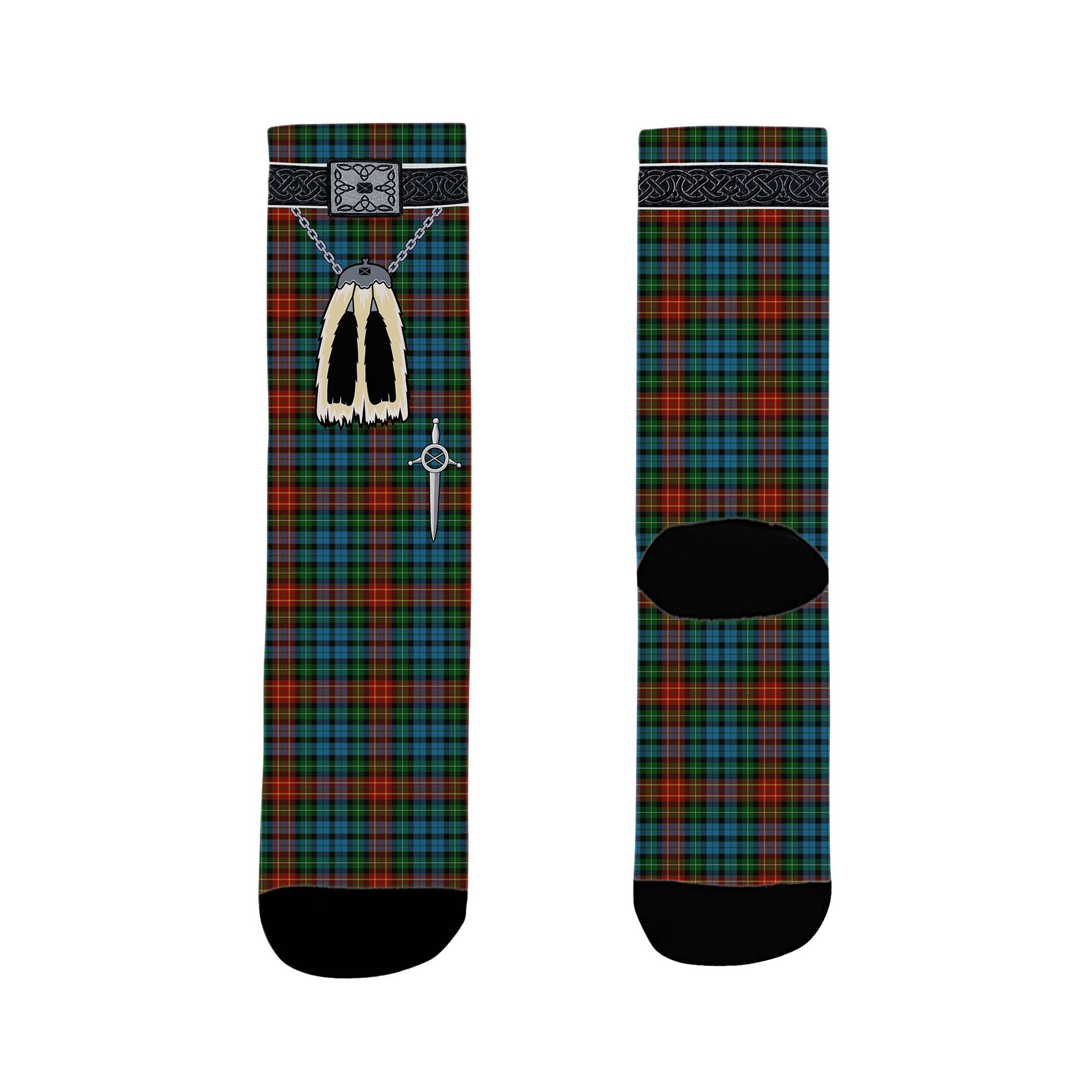 ScotsTee Shop Scottish Langston Clan Highland Kilt Sporran Tartan Socks