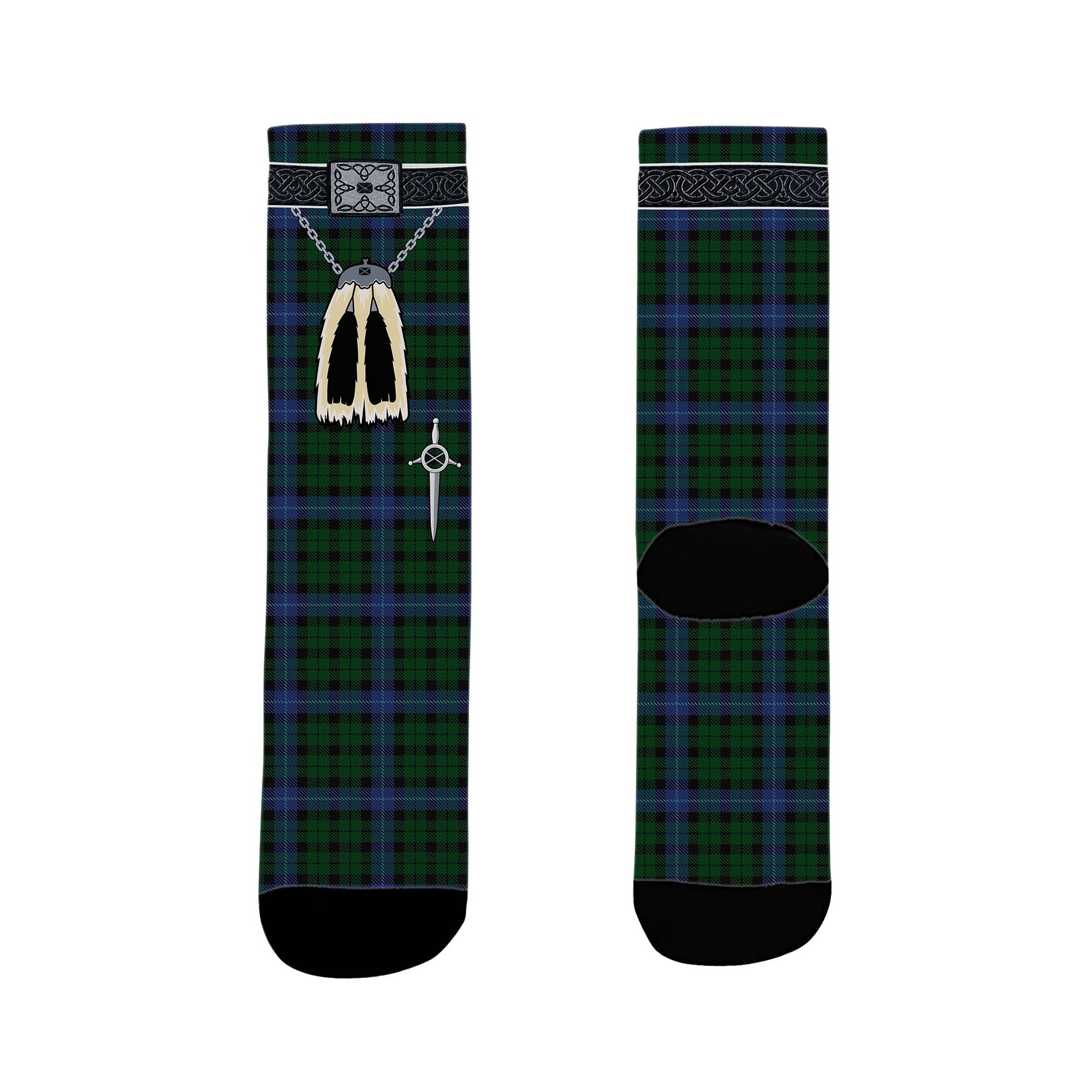 ScotsTee Shop Scottish MacIntyre Clan Highland Kilt Sporran Tartan Socks