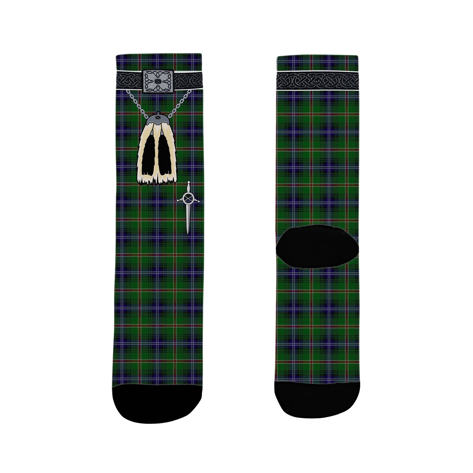 ScotsTee Shop Scottish Kirby Clan Highland Kilt Sporran Tartan Socks