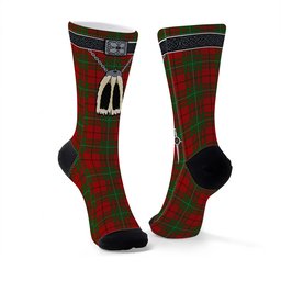 ScotsTee Shop Scottish MacAuley Clan Highland Kilt Sporran Tartan Socks