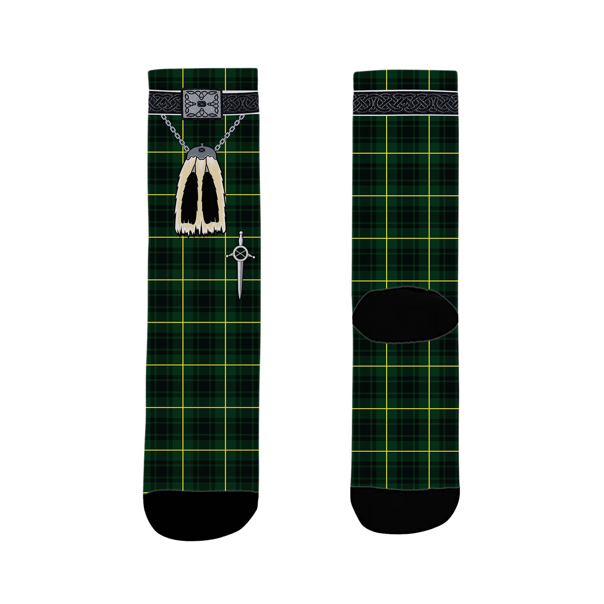 ScotsTee Shop Scottish MacArthur Modern Clan Highland Kilt Sporran Tartan Socks
