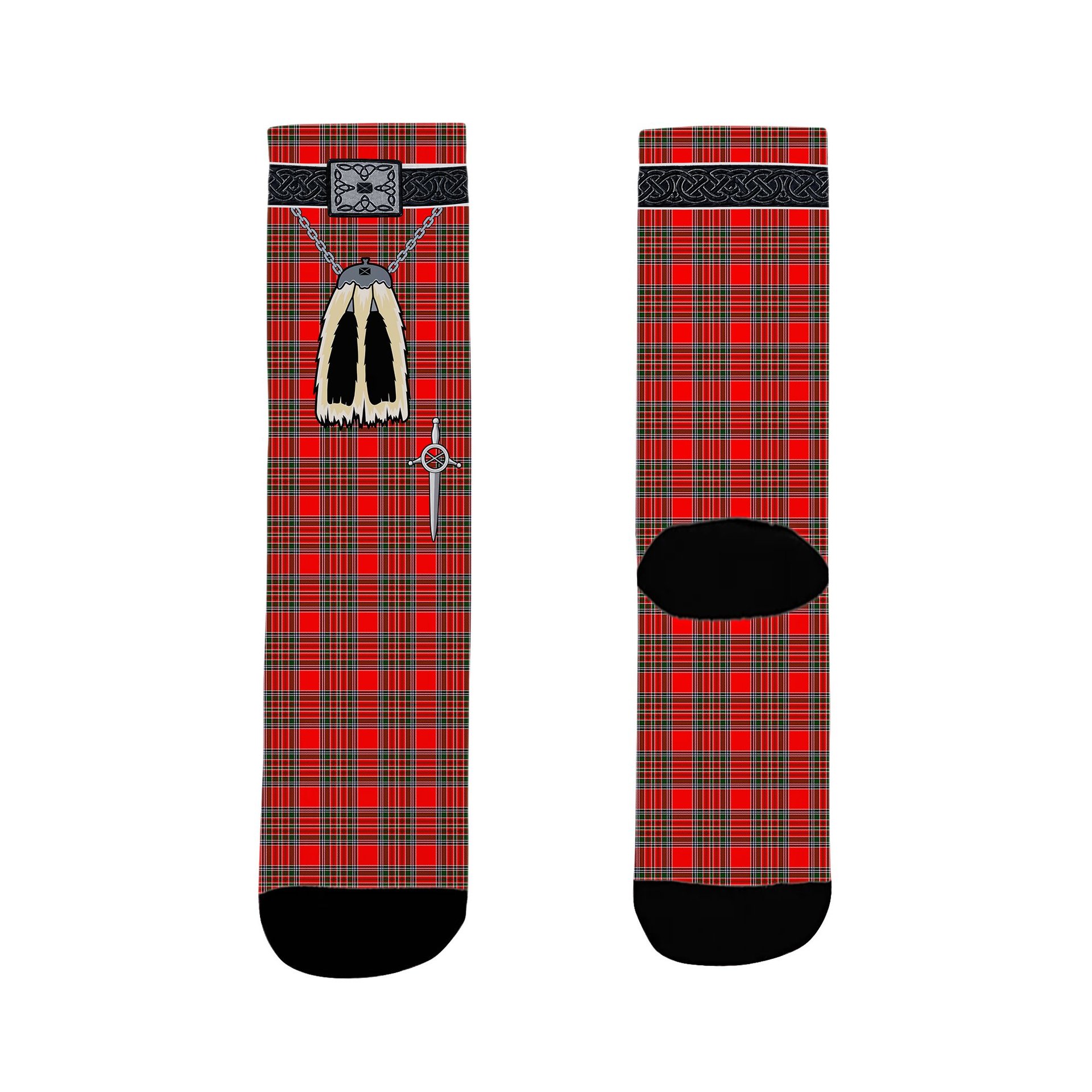 ScotsTee Shop Scottish MacBean Modern Clan Highland Kilt Sporran Tartan Socks