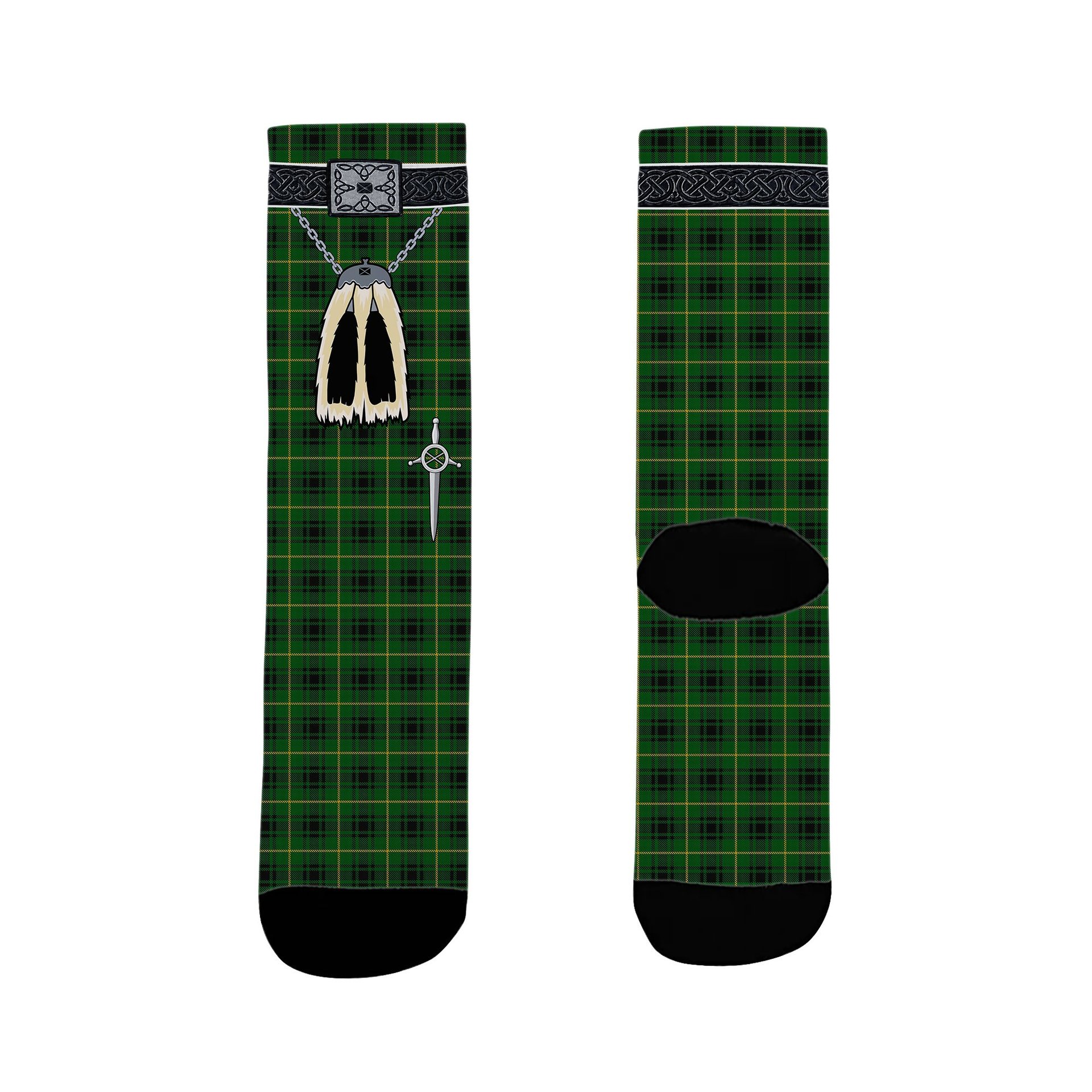 ScotsTee Shop Scottish MacArthur Clan Highland Kilt Sporran Tartan Socks