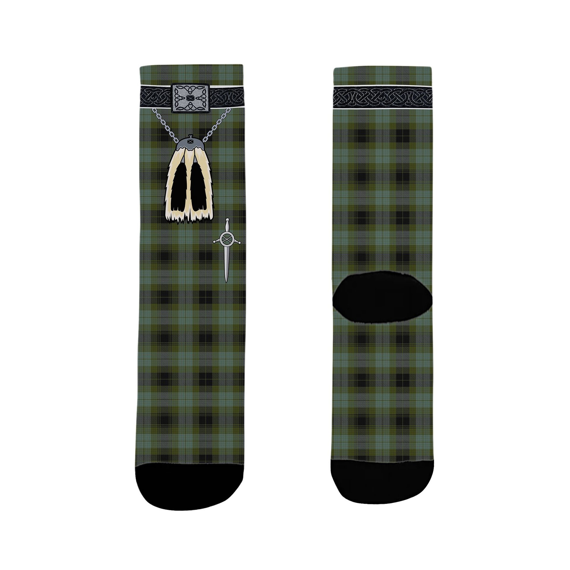 ScotsTee Shop Scottish MacIver Family Clan Highland Kilt Sporran Tartan Socks