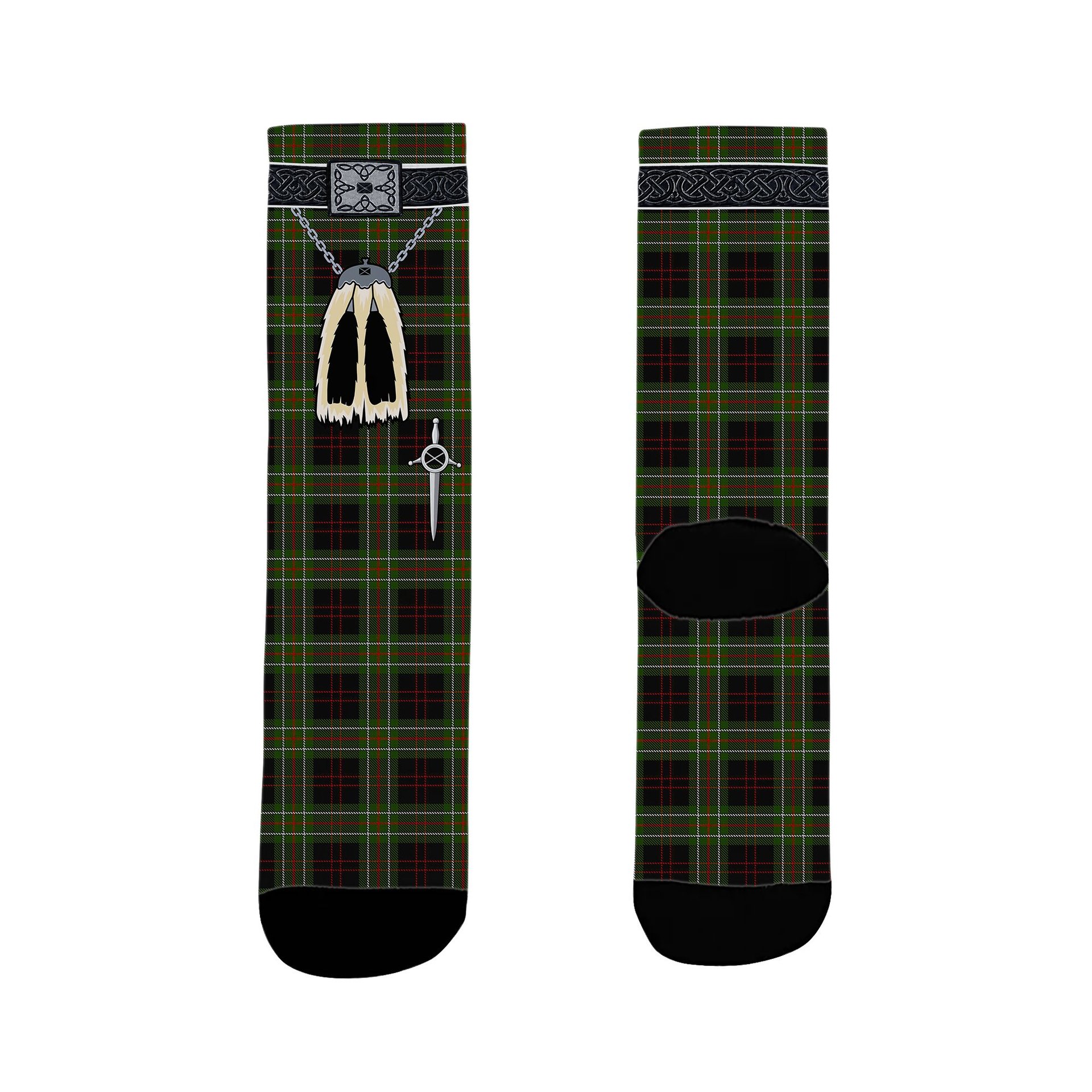 ScotsTee Shop Scottish MacDiarmid Clan Highland Kilt Sporran Tartan Socks