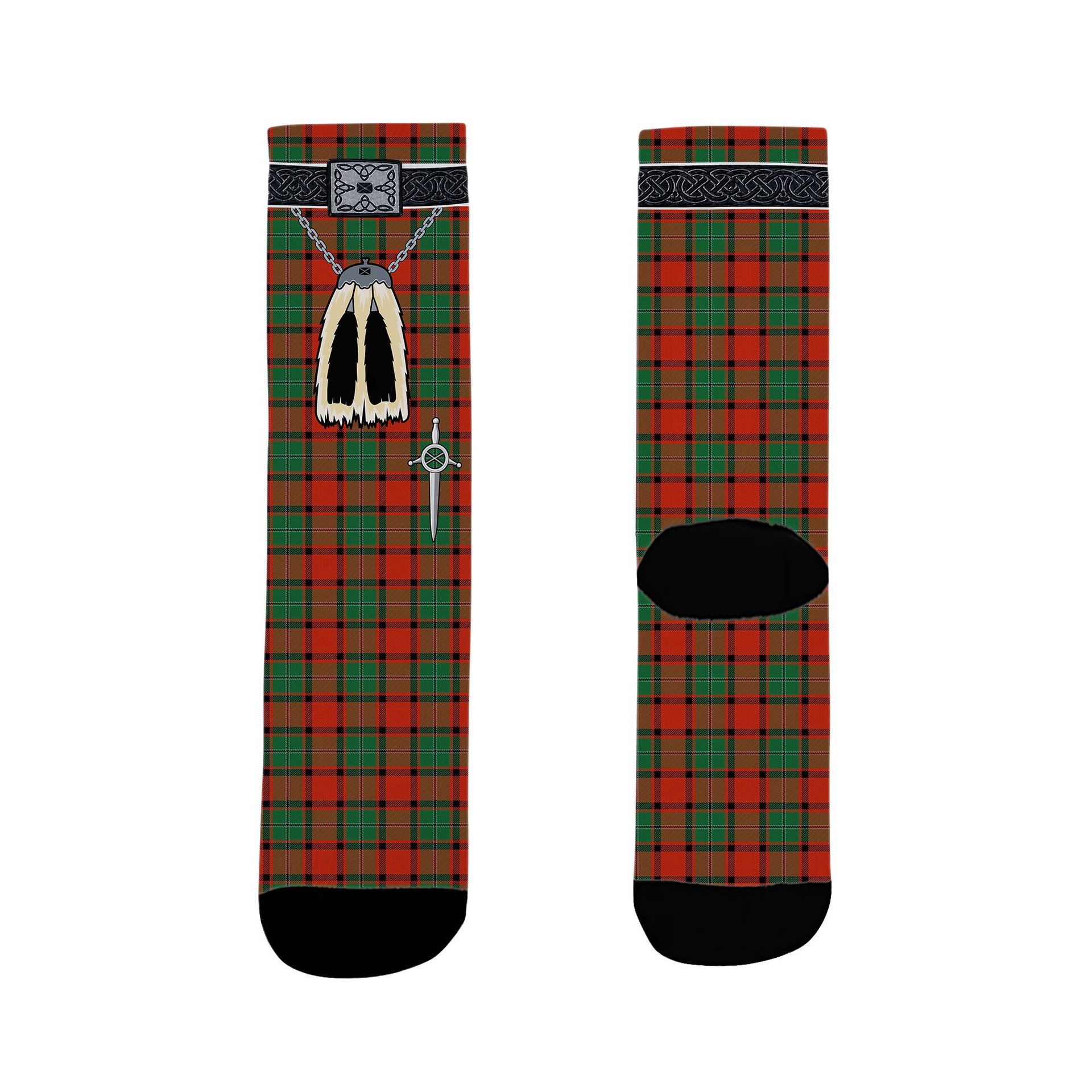 ScotsTee Shop Scottish MacPhail Ancient Clan Highland Kilt Sporran Tartan Socks