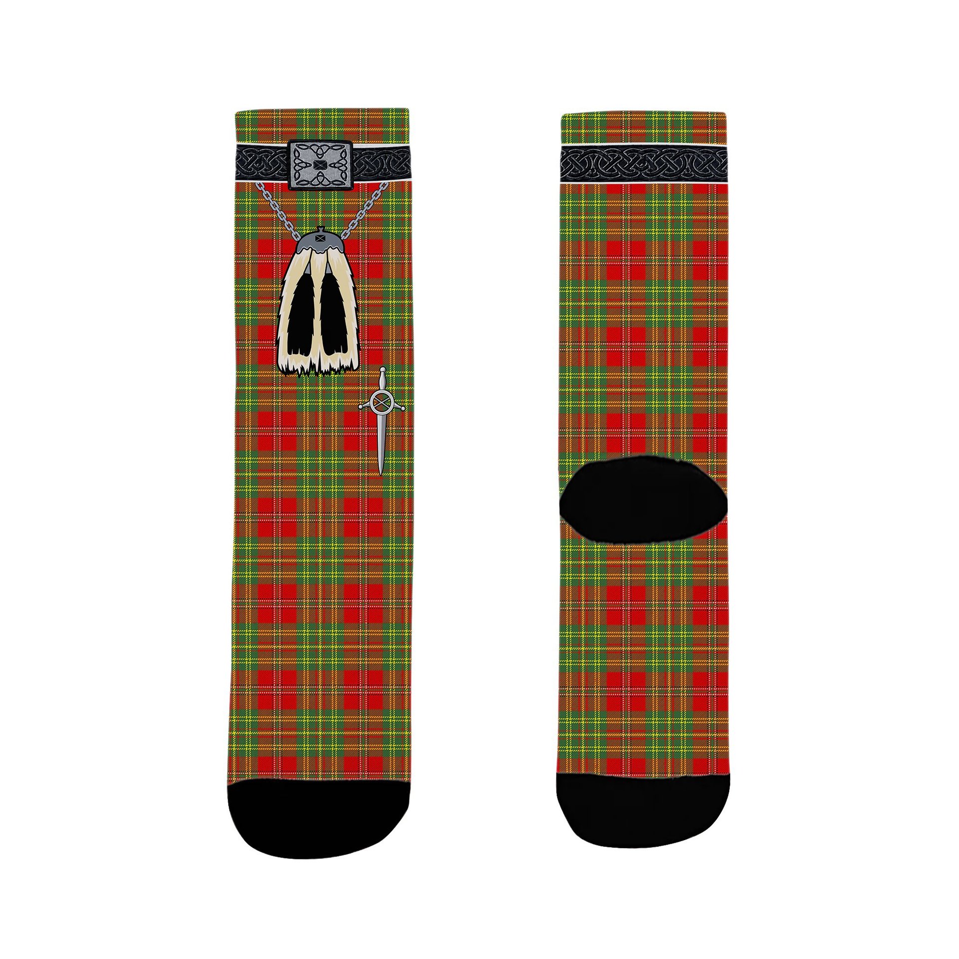 ScotsTee Shop Scottish Leask Modern Clan Highland Kilt Sporran Tartan Socks