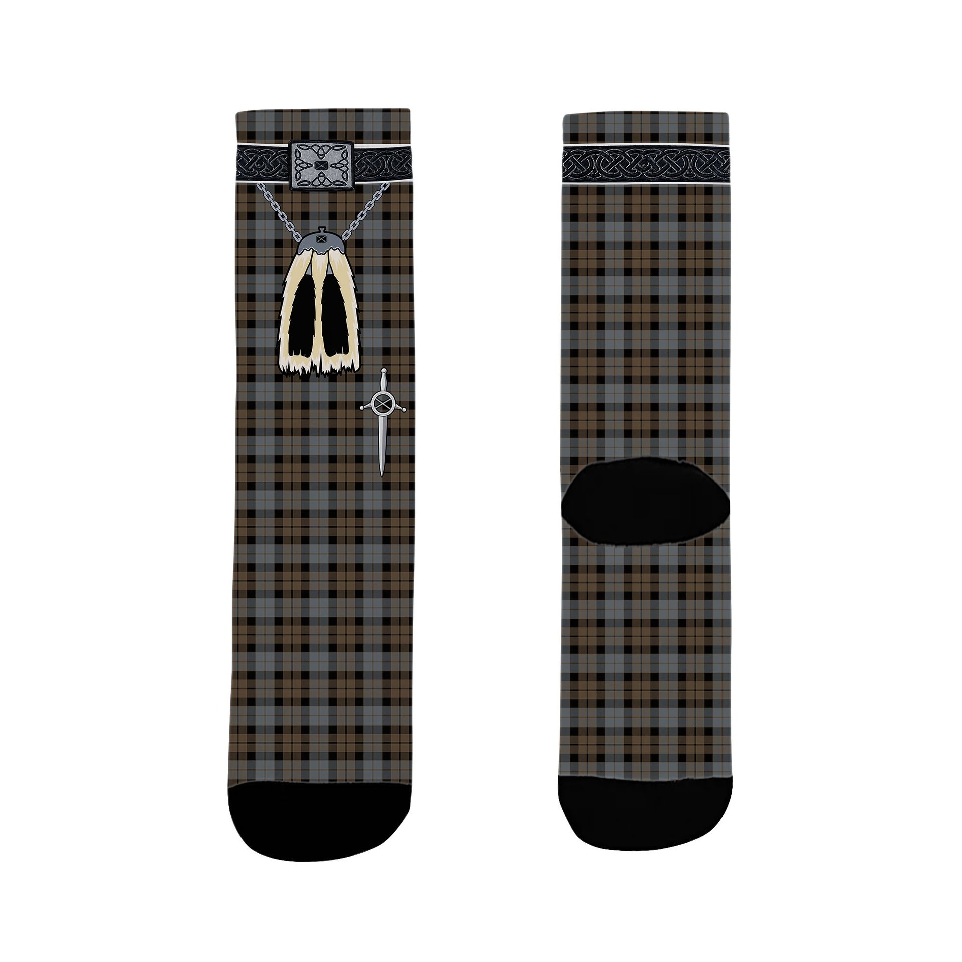 ScotsTee Shop Scottish MacKay Weathered Clan Highland Kilt Sporran Tartan Socks
