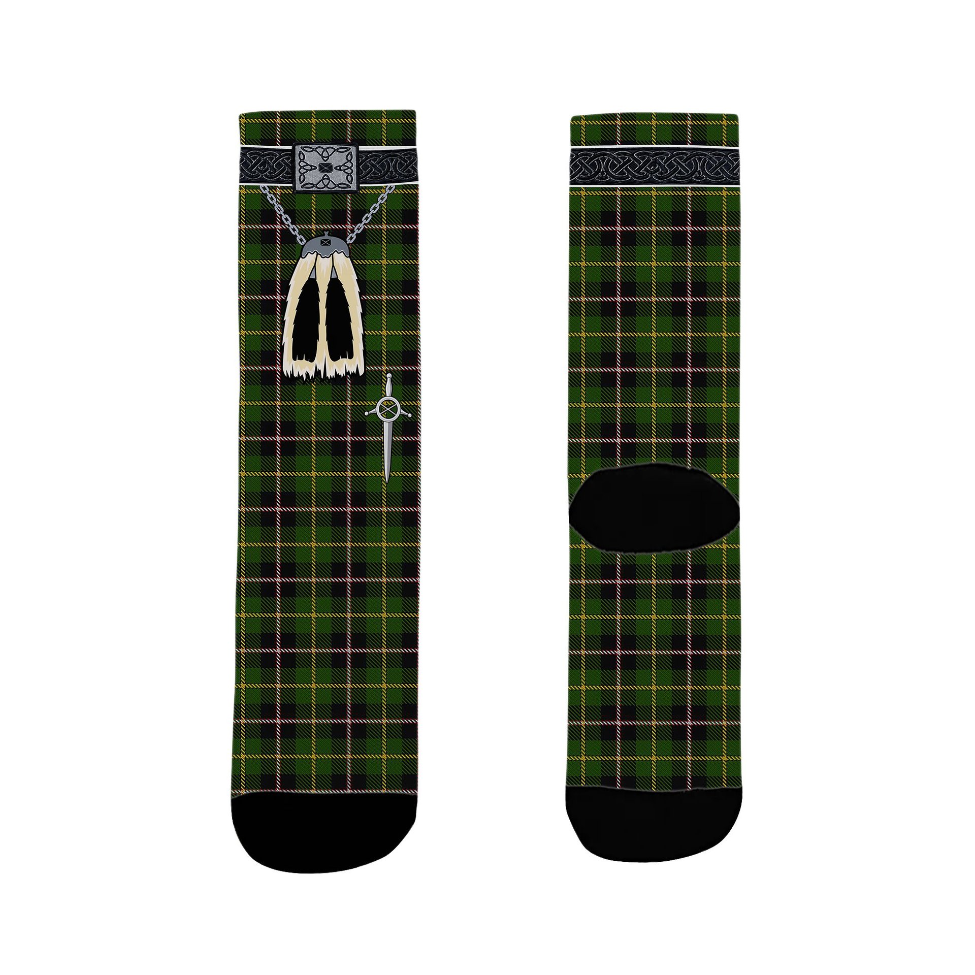 ScotsTee Shop Scottish MacLamroc Clan Highland Kilt Sporran Tartan Socks